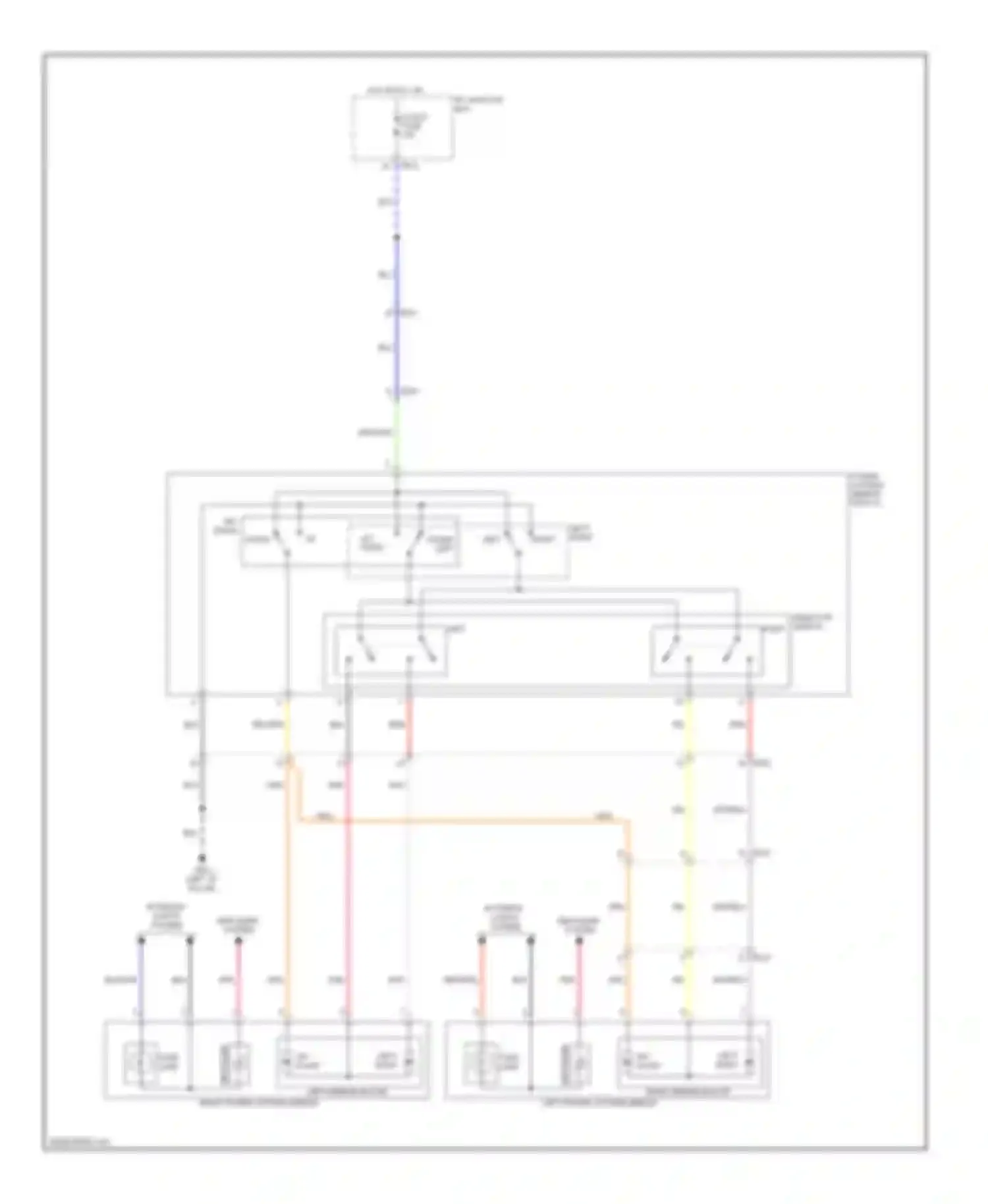 Optima Kia III (2010-2013): Power mirror circuit, except hybrid