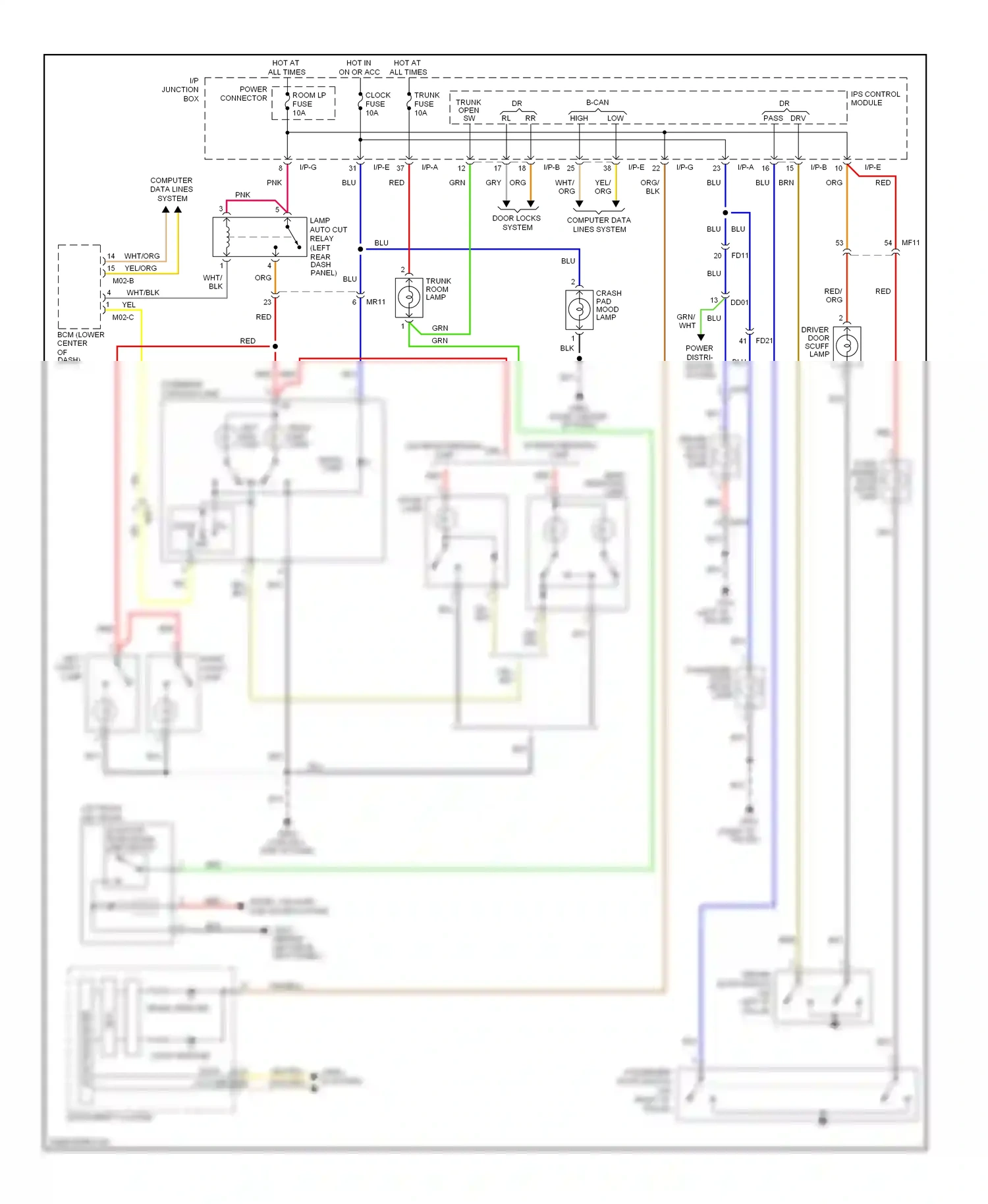 Kia Optima III (2010-2013) driver door wiring diagram  (1 of 2)
