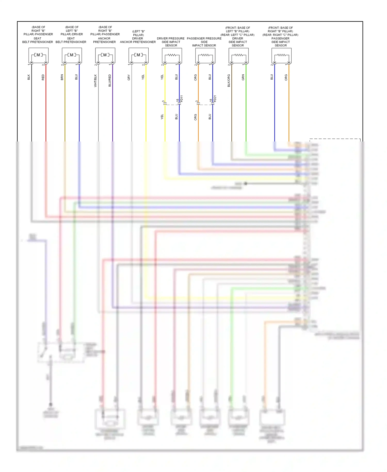 Kia Optima III (2010-2013) driver side air bag wiring diagram  (1 of 1)