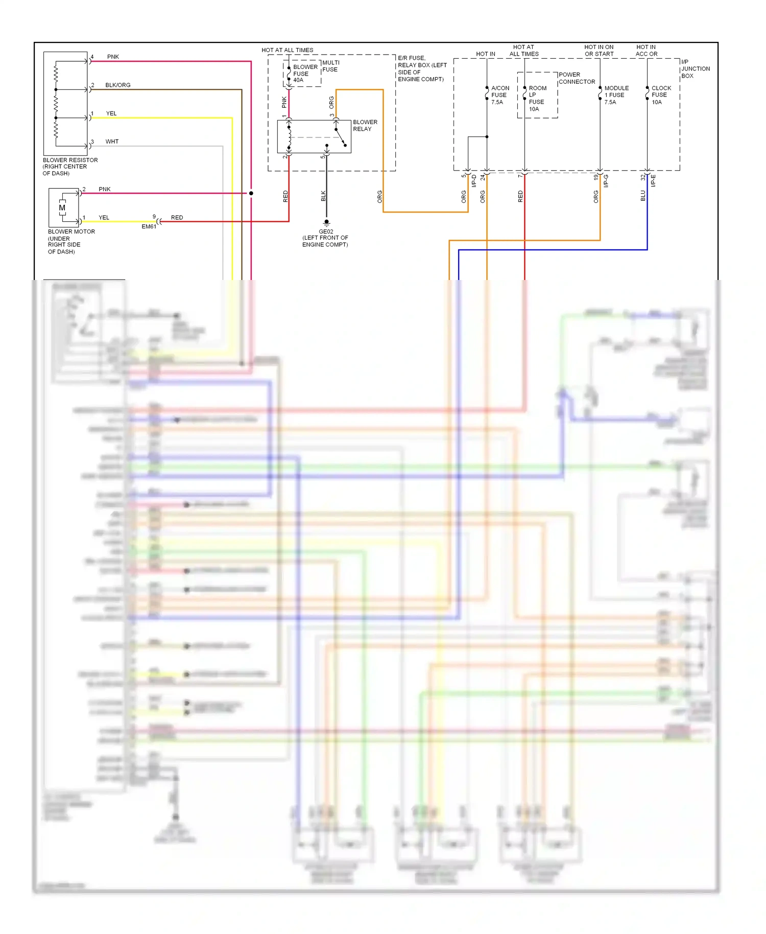 Kia Optima III (2010-2013) ill(-) on input on/start input acc/on input wiring diagram  (1 of 2)