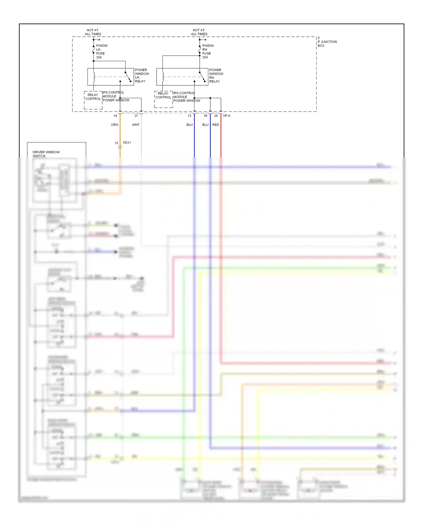 Kia Optima III (2010-2013) (left "b" panel) wiring diagram  (2 of 2)