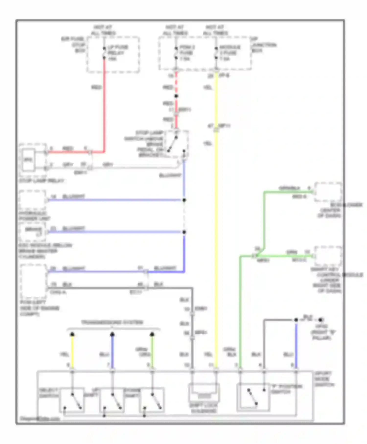 Wiring diagram p position switch for Kia Optima III (2010-2013) (4 of 4)