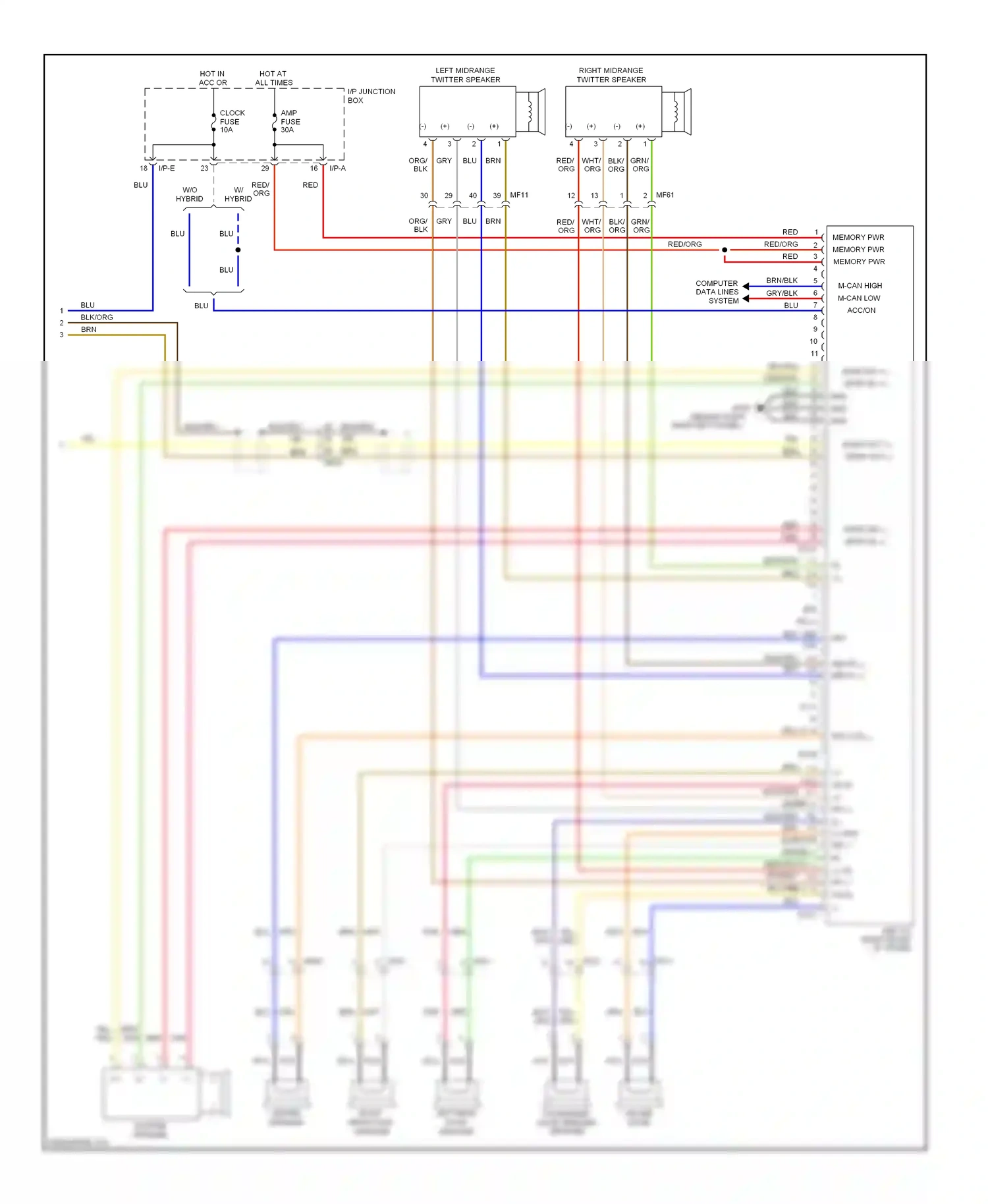 Kia Optima III (2010-2013) rear seat panel) wiring diagram  (1 of 2)
