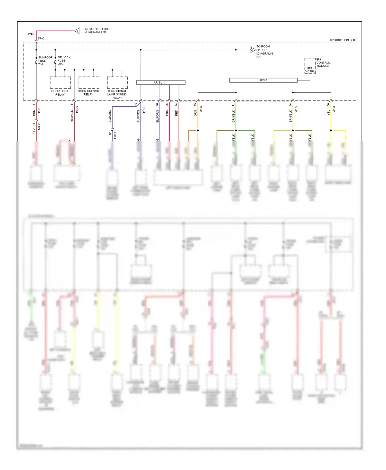 Kia Optima III (2010-2013) red/yel wiring diagram  (2 of 3)