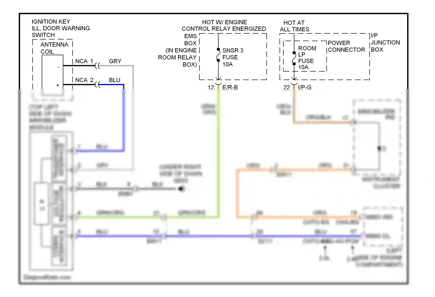 Kia Optima III (2010-2013) room lp wiring diagram  (1 of 1)