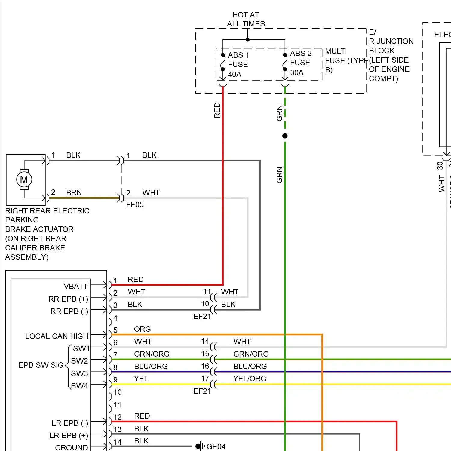 demo - Anti-lock brakes circuit, except hybrid w/ epb (1 of 2) Anti-lock brakes circuit, except hybrid w/ epb (1 of 2)