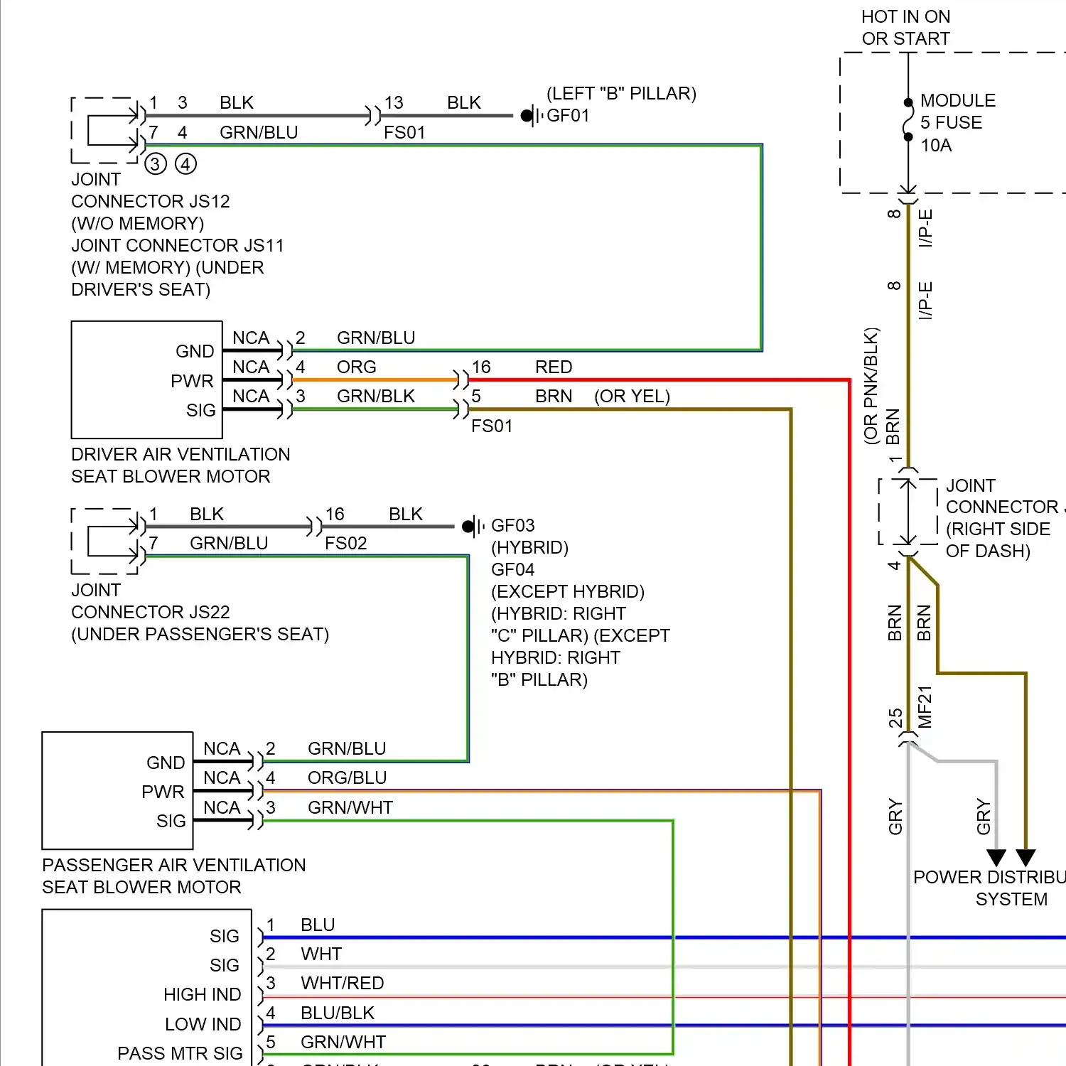 demo - Seat ventilation circuit (1 of 2) Seat ventilation circuit (1 of 2)