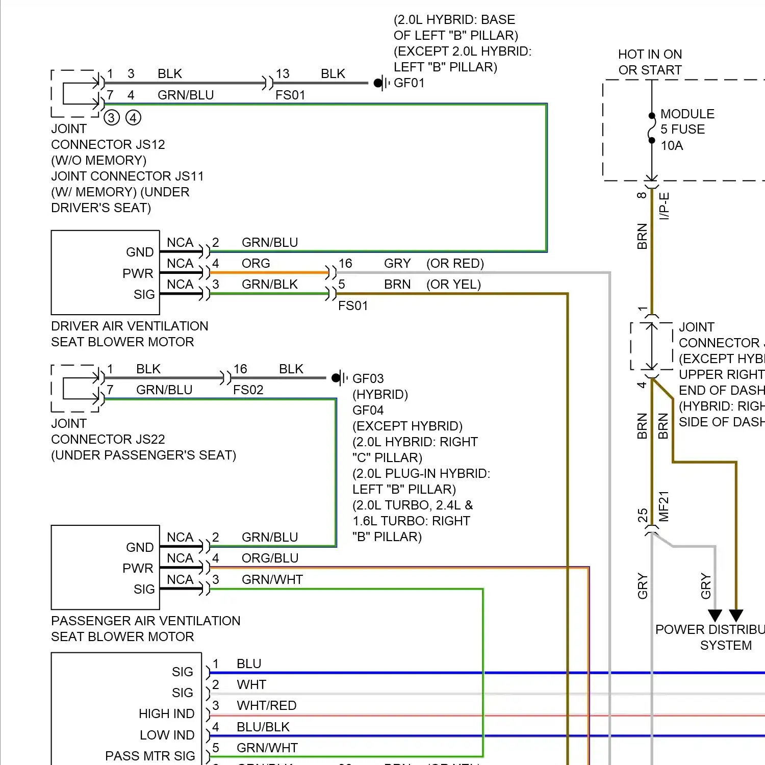 demo - Seat ventilation circuit (1 of 2) Seat ventilation circuit (1 of 2)