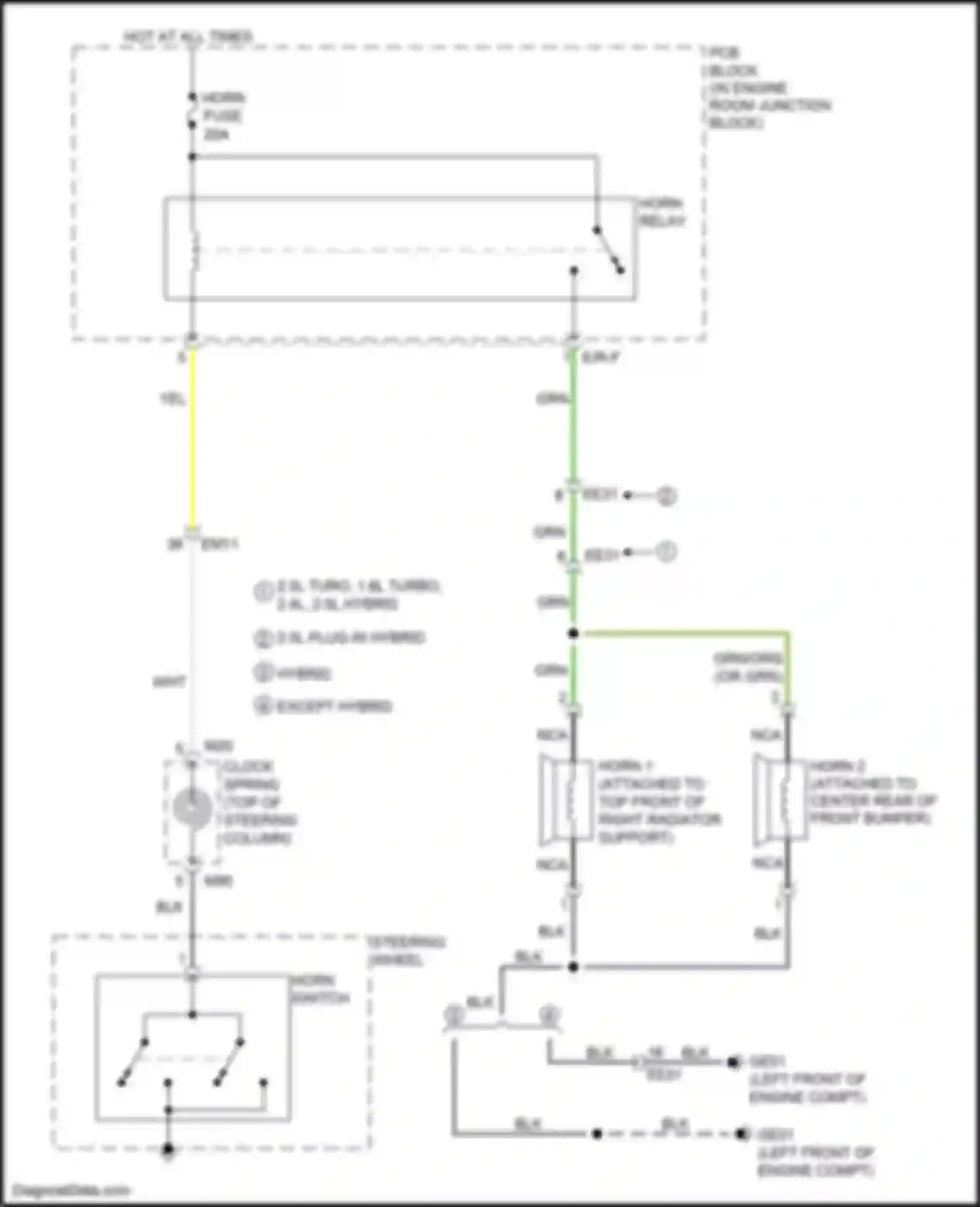 Wiring diagram 2.0l plug-in hybrid for Kia Optima IV (2015-2018) (8 of 43)