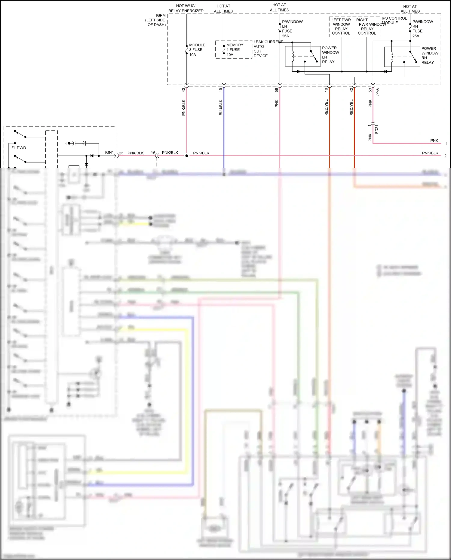Kia Optima IV (2015-2018) fr pwd down wiring diagram  (3 of 4)