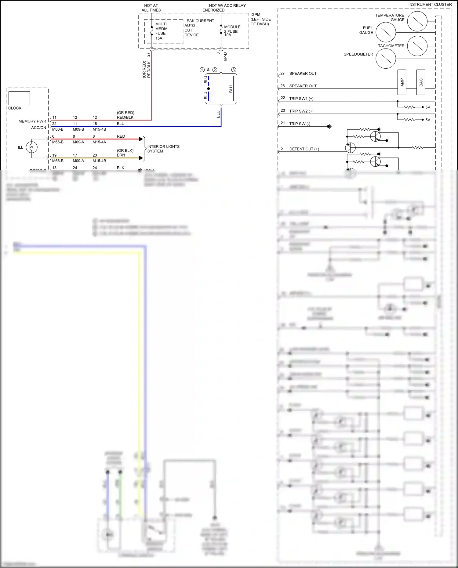 Kia Optima IV (2015-2018) instrument cluster wiring diagram  (48 of 83)