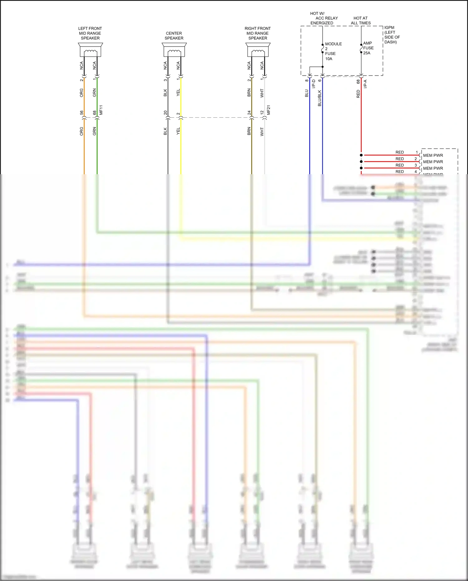Kia Optima IV (2015-2018) module 2 fuse wiring diagram  (19 of 33)
