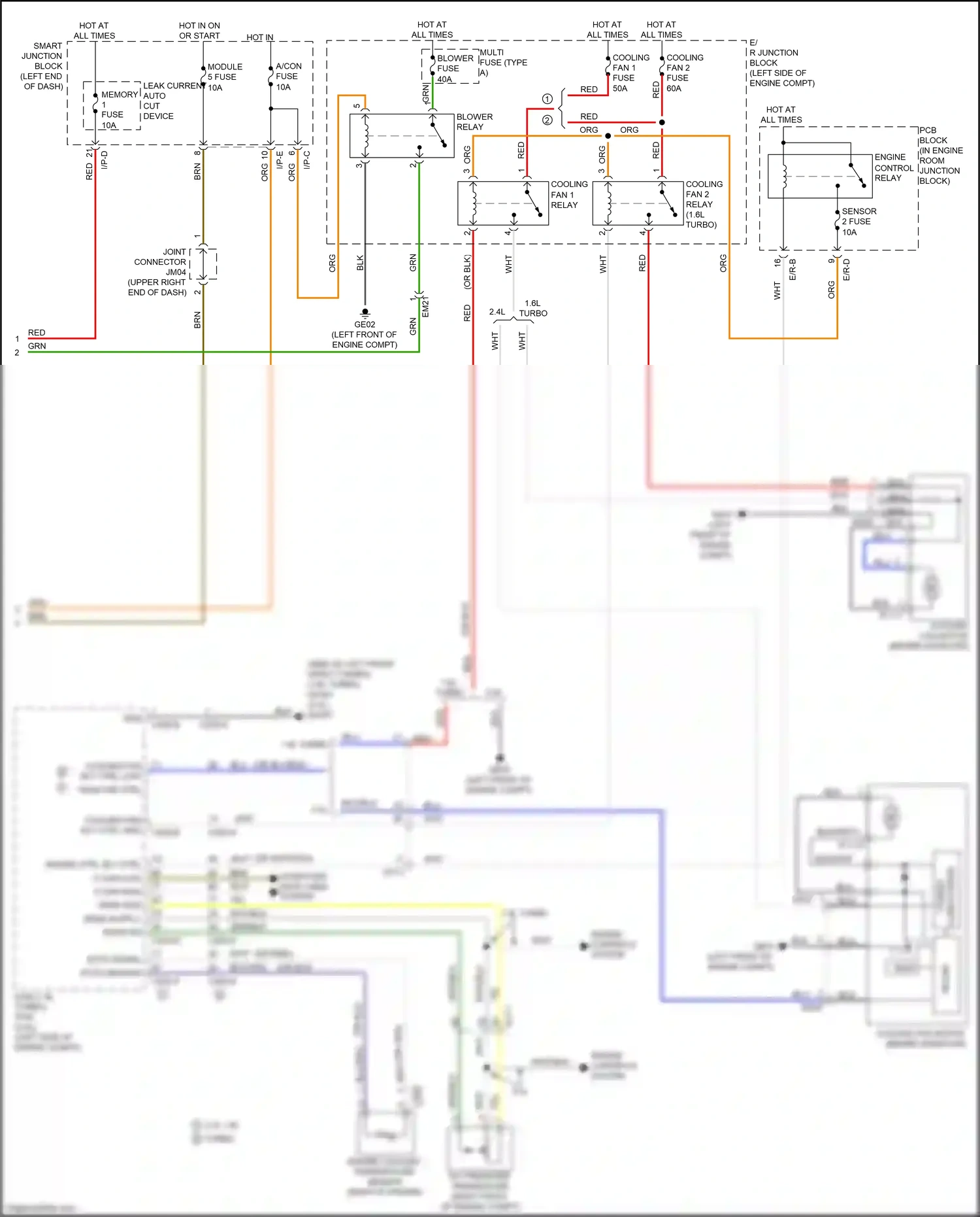 Kia Optima IV (2015-2018) sens supply wiring diagram  (1 of 2)