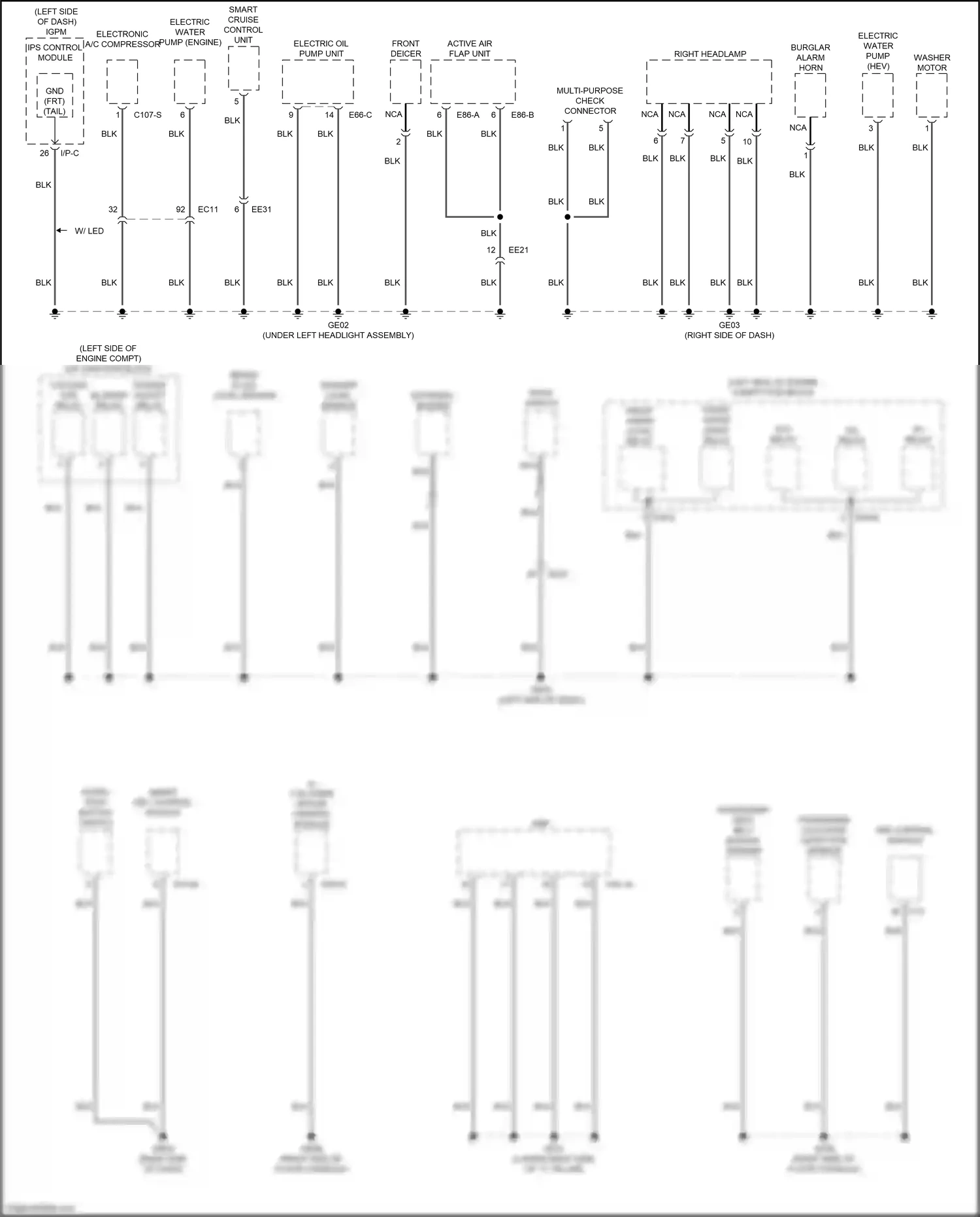 Kia Optima IV (2015-2018) washer motor wiring diagram  (2 of 6)