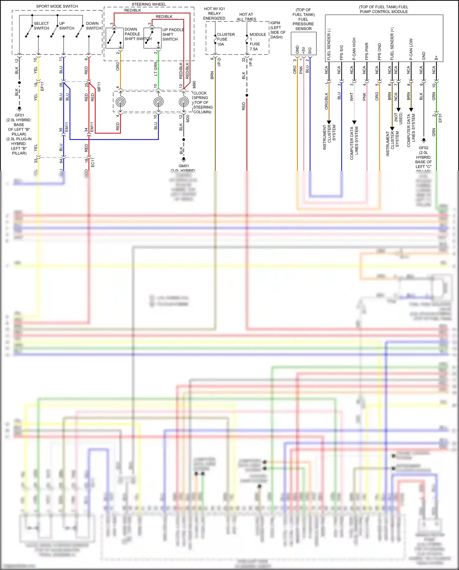 Kia Optima IV (2015-2018) water pump wiring diagram  (1 of 2)