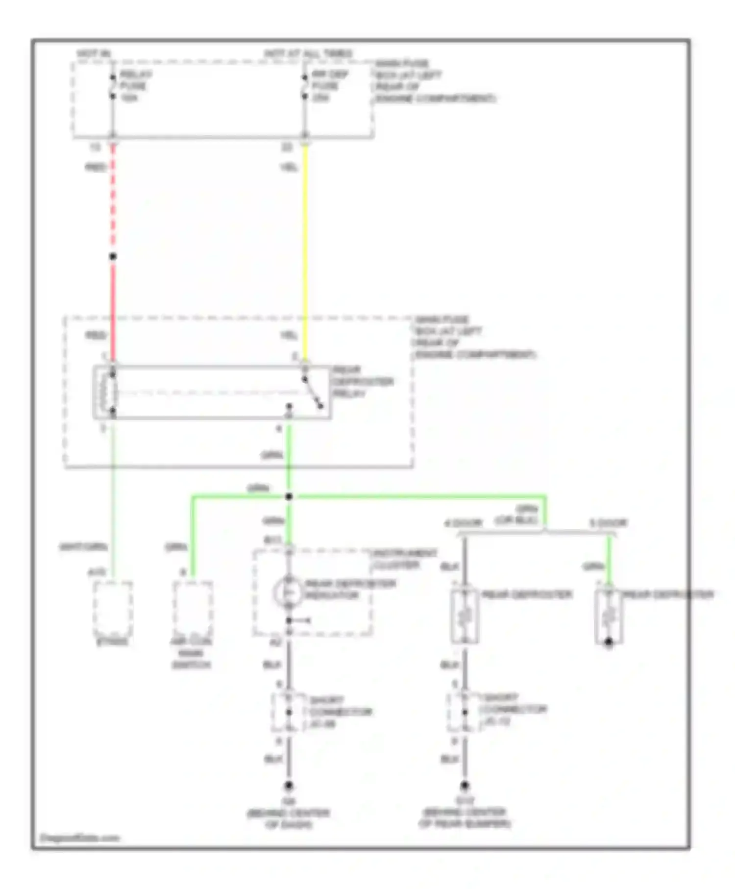 Wiring diagram air con main switch for Kia Rio I facelift (2002-2005) (2 of 7)