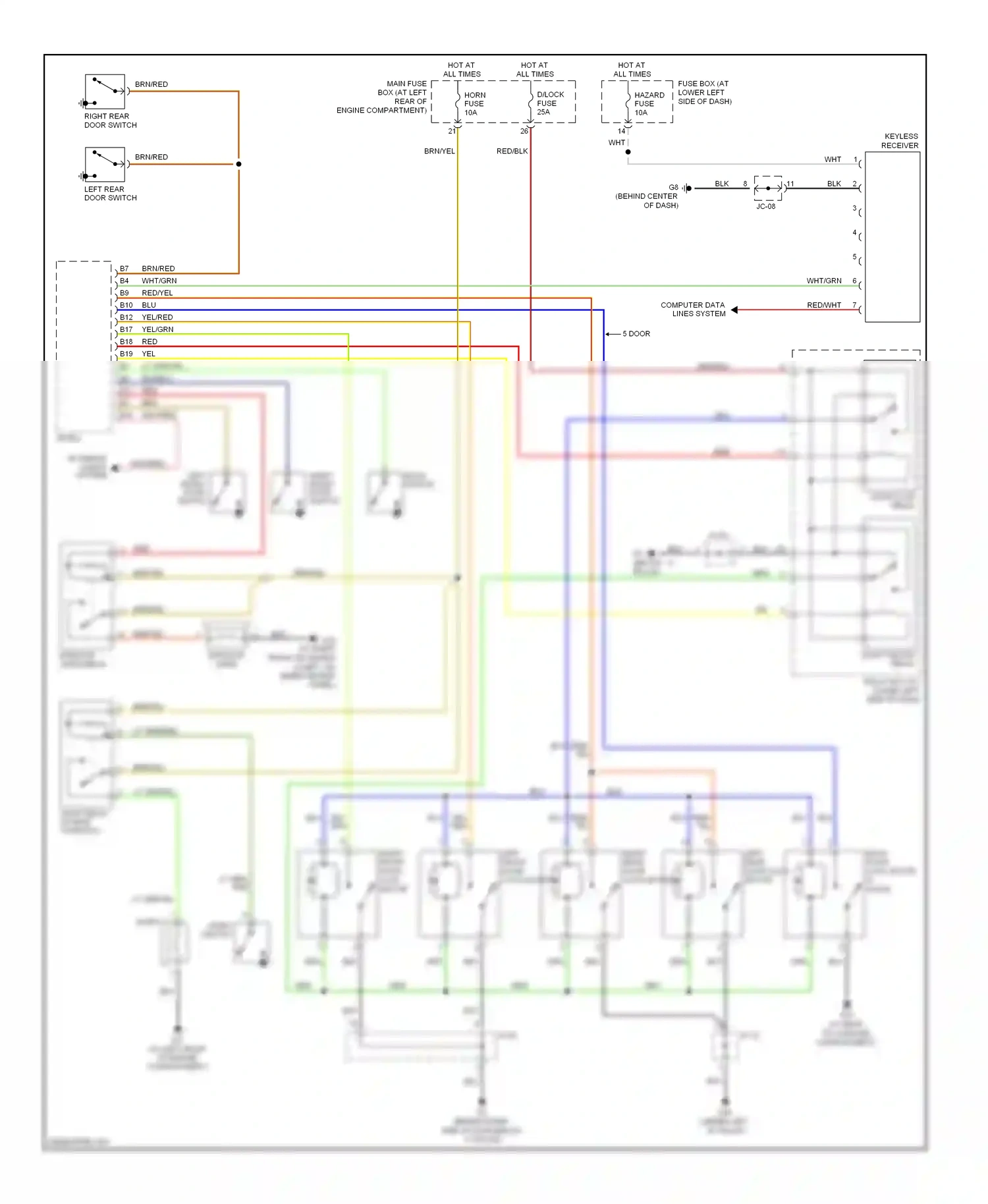 Kia Rio I facelift (2002-2005) blu wiring diagram  (7 of 26)