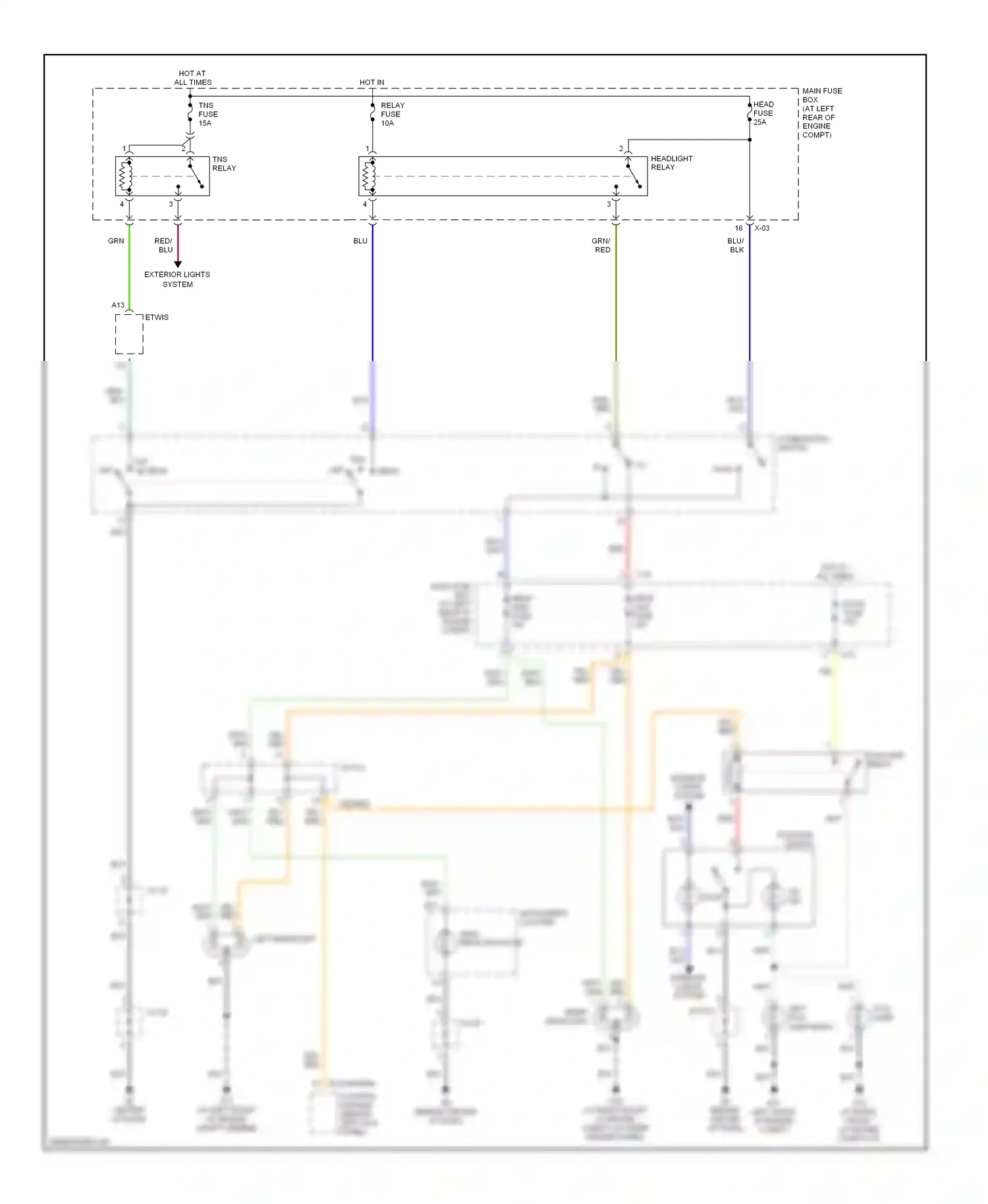 Kia Rio I facelift (2002-2005) blu wiring diagram  (15 of 26)