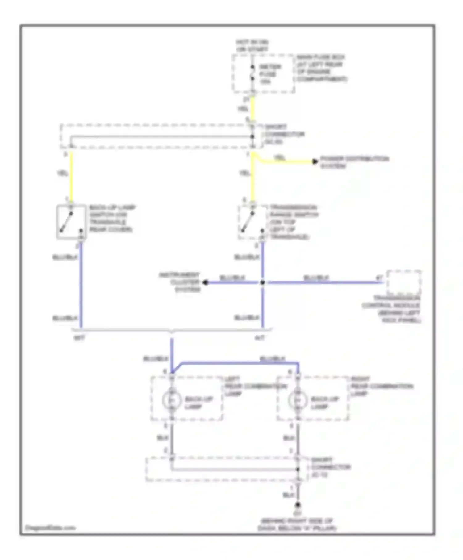 Wiring diagram instrument cluster system for Kia Rio I facelift (2002-2005) (2 of 5)