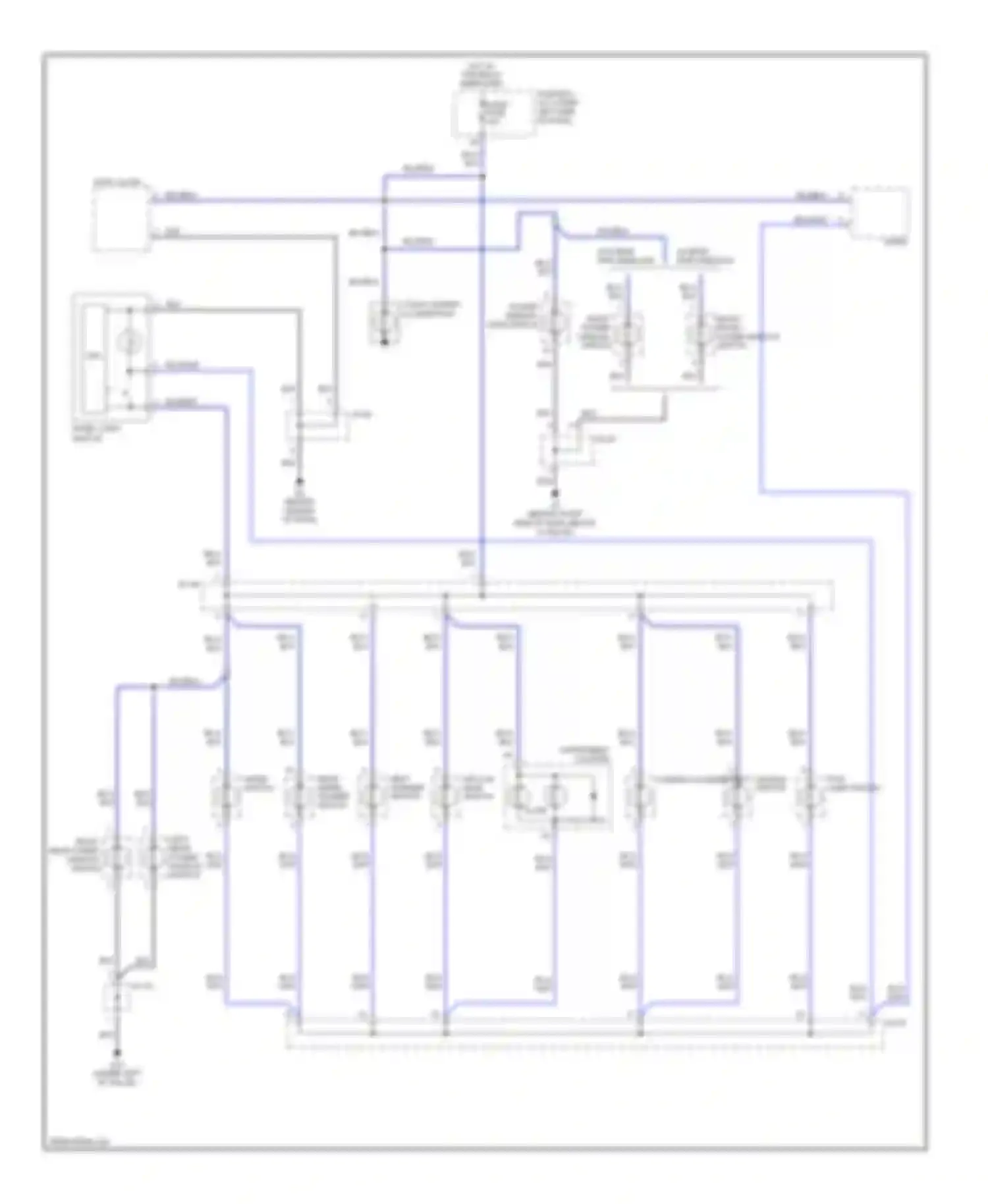 Wiring diagram left rear power window switch for Kia Rio I facelift (2002-2005) (1 of 2)