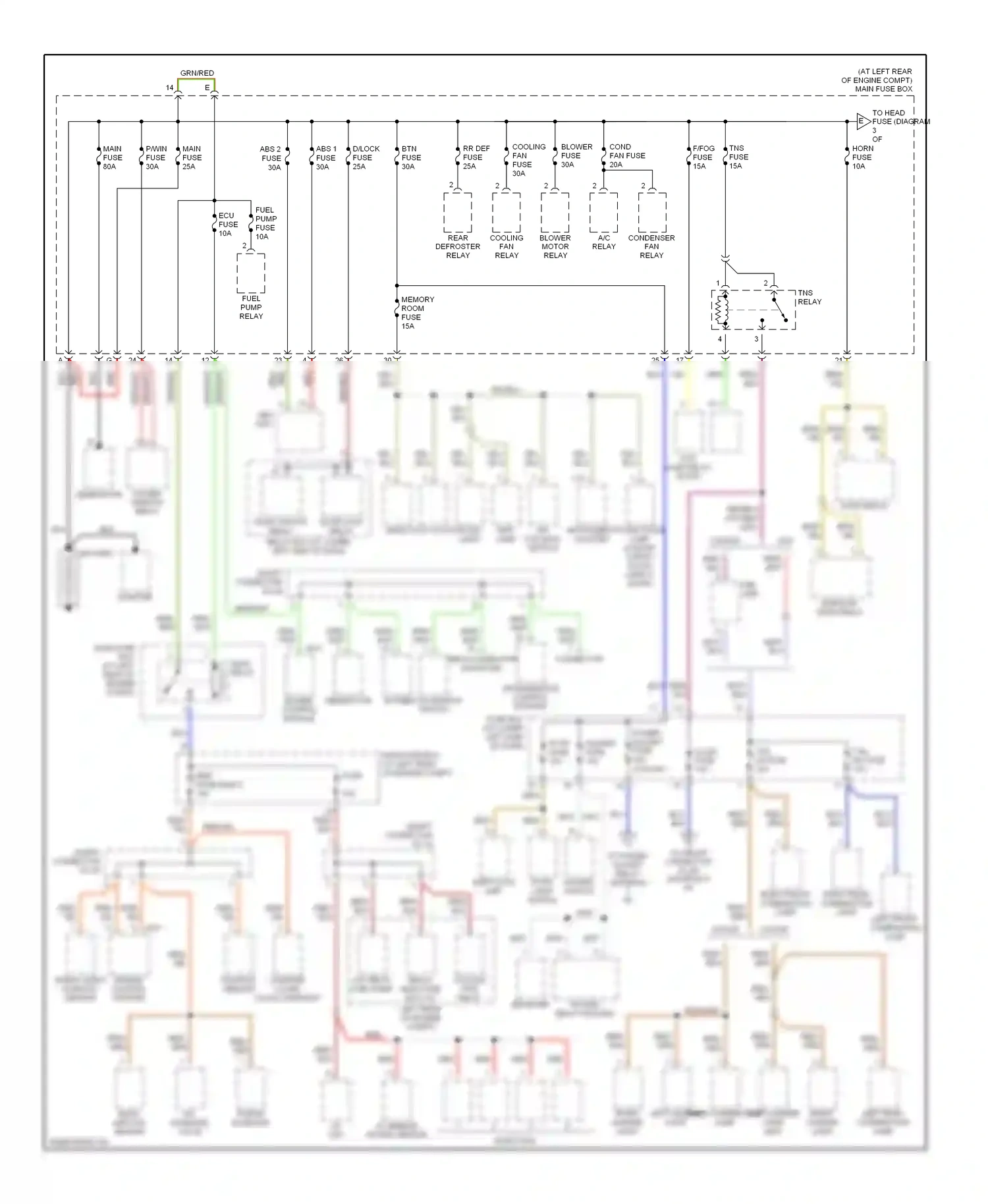 Kia Rio I facelift (2002-2005) red/blu wiring diagram  (5 of 6)