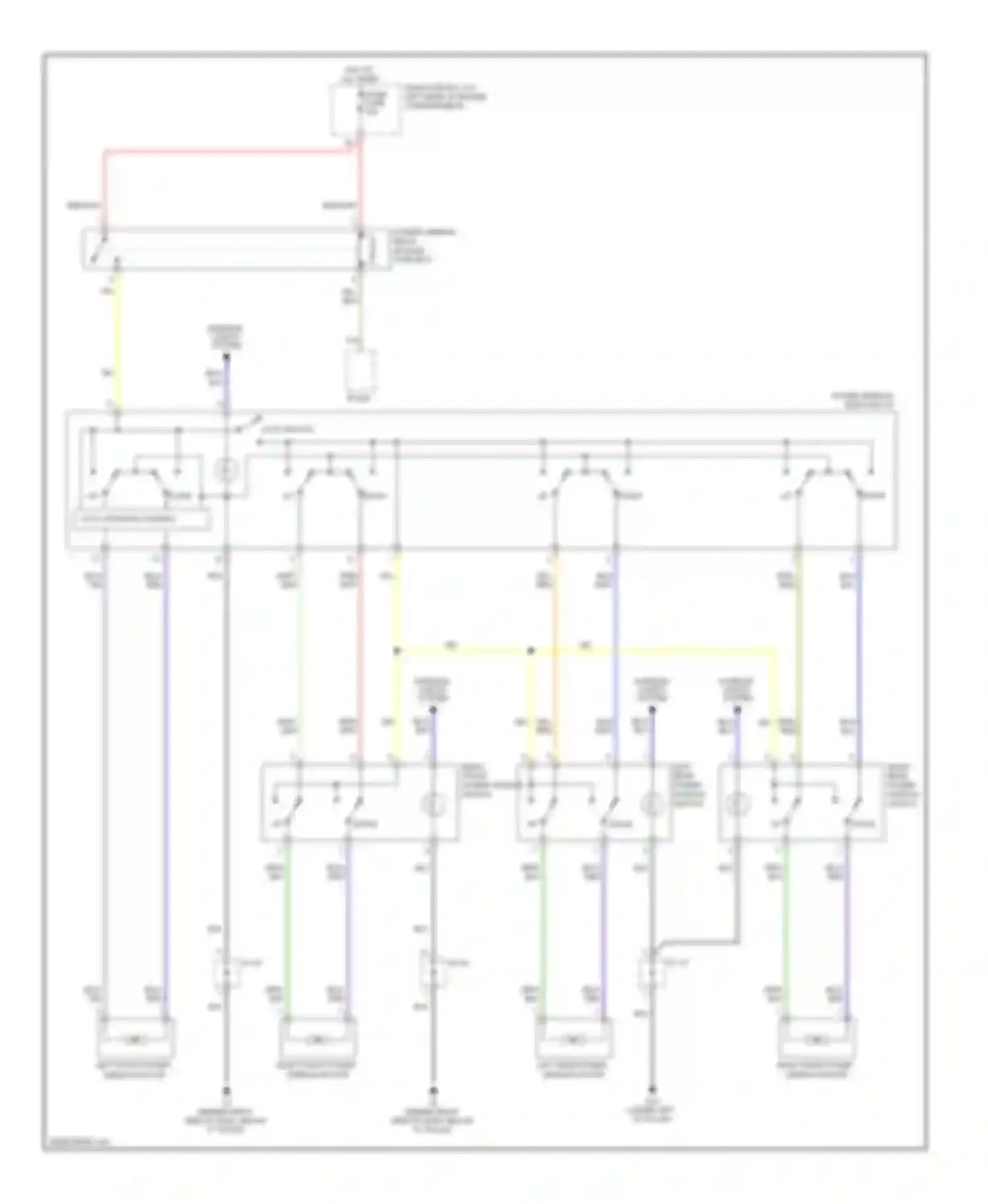 Wiring diagram right rear power window motor for Kia Rio I facelift (2002-2005) (1 of 1)