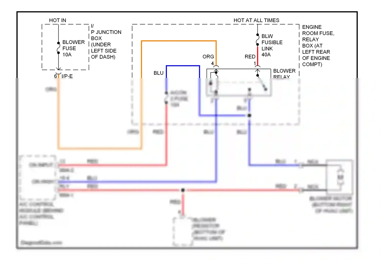 Kia Rio II facelift (2009-2011) blower relay wiring diagram  (1 of 4)