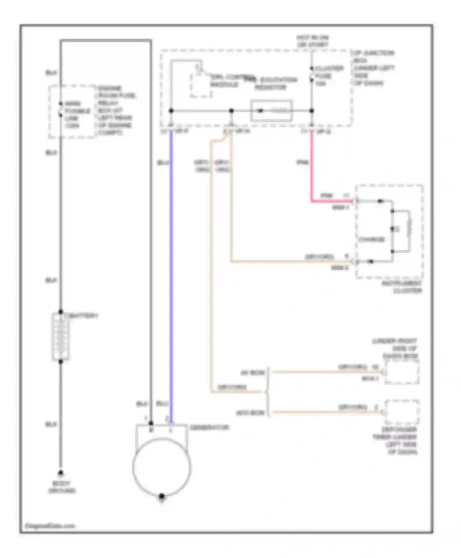 Wiring diagram of engine compt) for Kia Rio II facelift (2009-2011) (1 of 1)