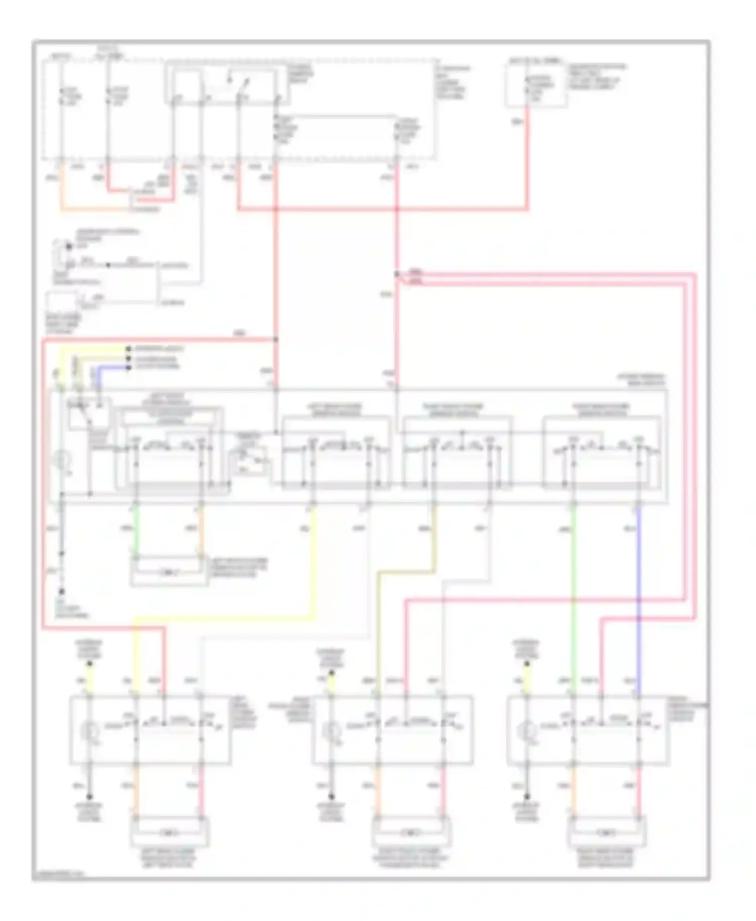 Wiring diagram power window main switch for Kia Rio II facelift (2009-2011) (5 of 5)