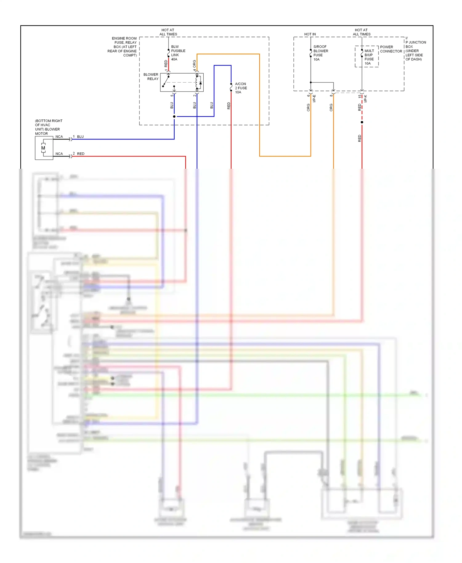 Kia Rio II (2005-2009) a/c control module (behind a/c control panel) wiring diagram  (4 of 4)