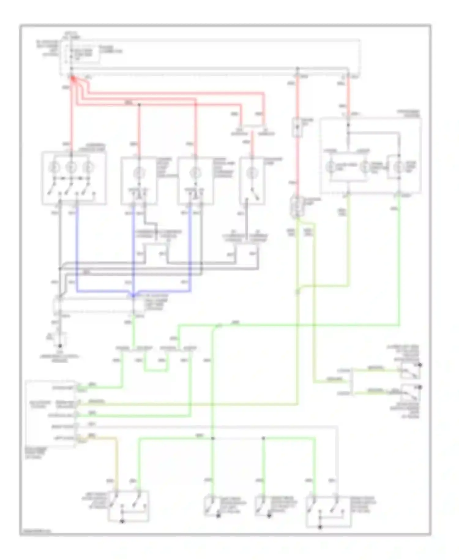 Wiring diagram w/ overhead console for Kia Rio II (2005-2009)