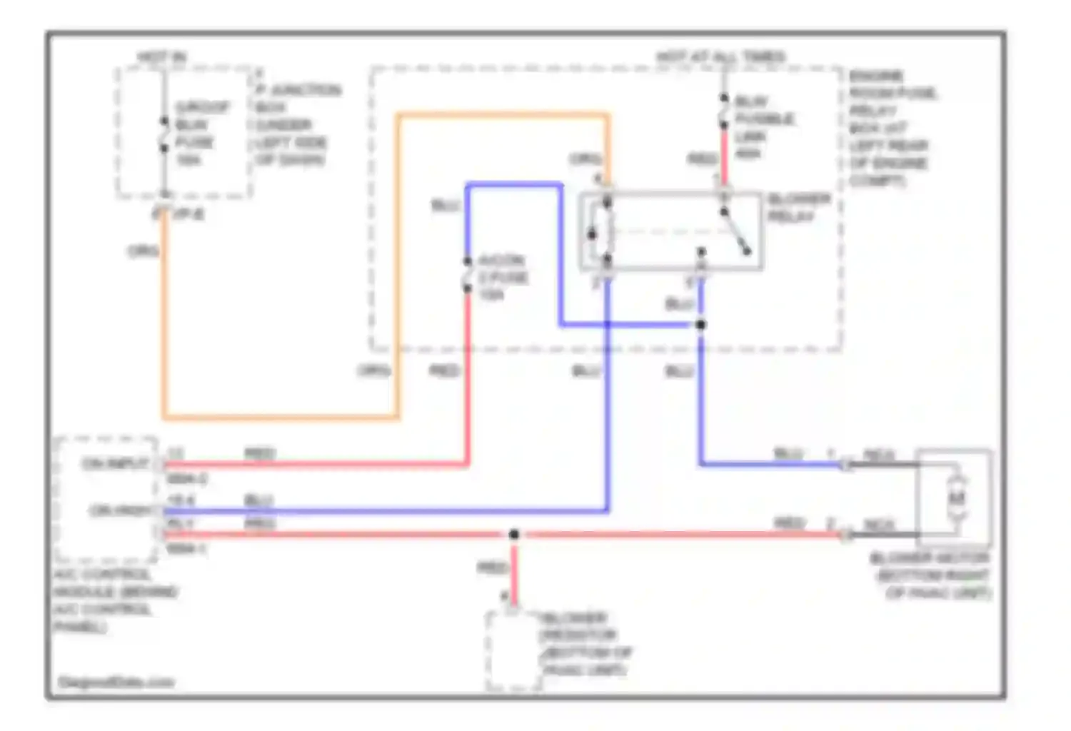 Wiring diagram a/con 2 fuse for Kia Rio II (2005-2009)