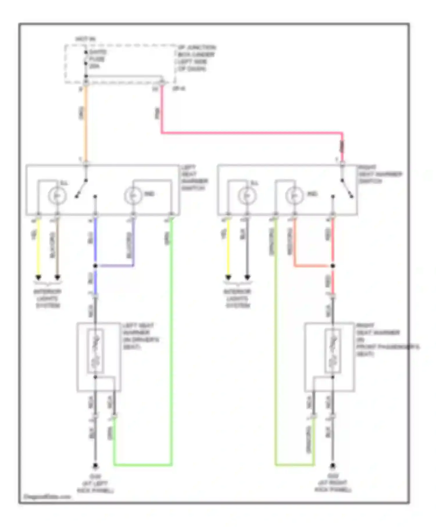 Wiring diagram red/org for Kia Rio II (2005-2009)