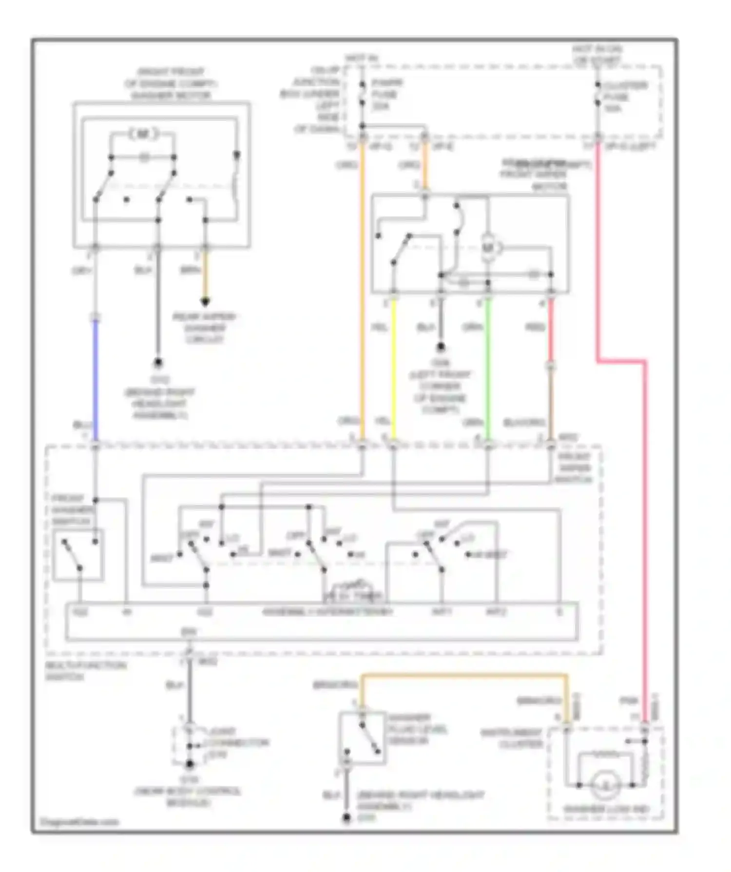 Wiring diagram int off lo hi mist for Kia Rio II (2005-2009) (1 of 1)