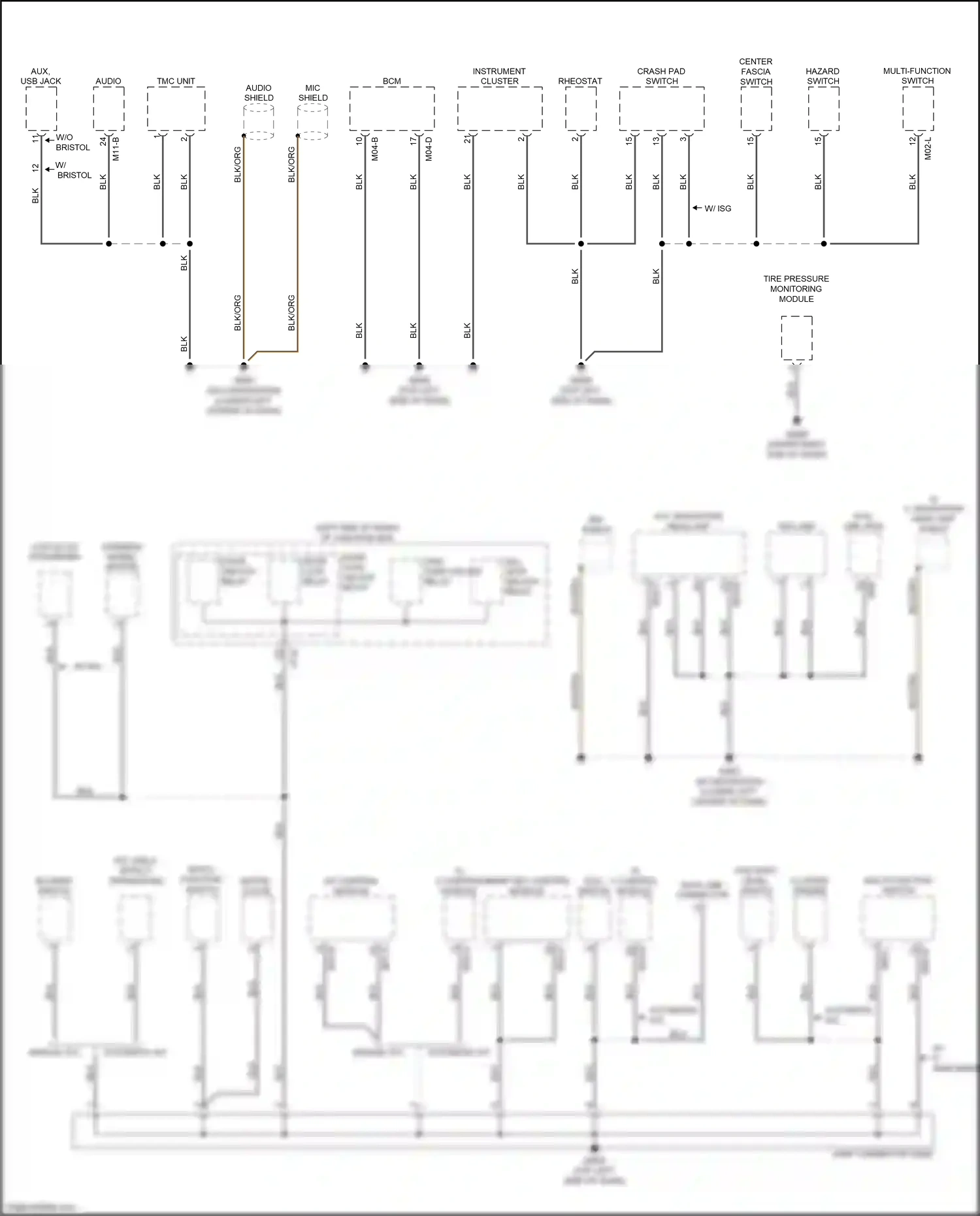 Wiring diagram blower switch for Kia Rio III facelift (2015-2017) (1 of 2)