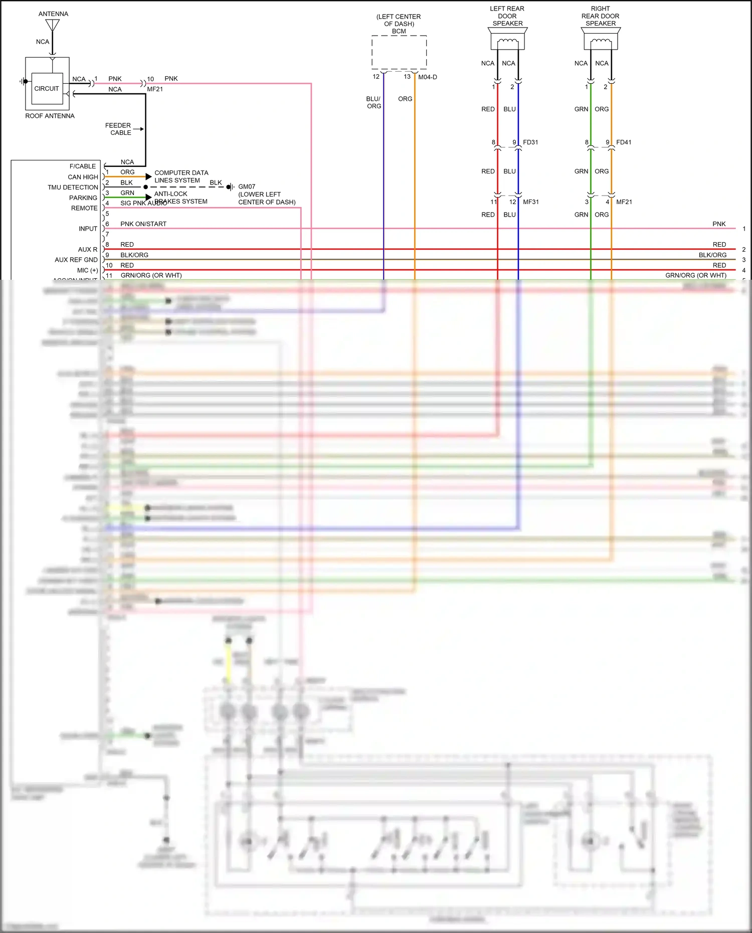 Wiring diagram camera b/v gnd for Kia Rio III facelift (2015-2017) (1 of 2)