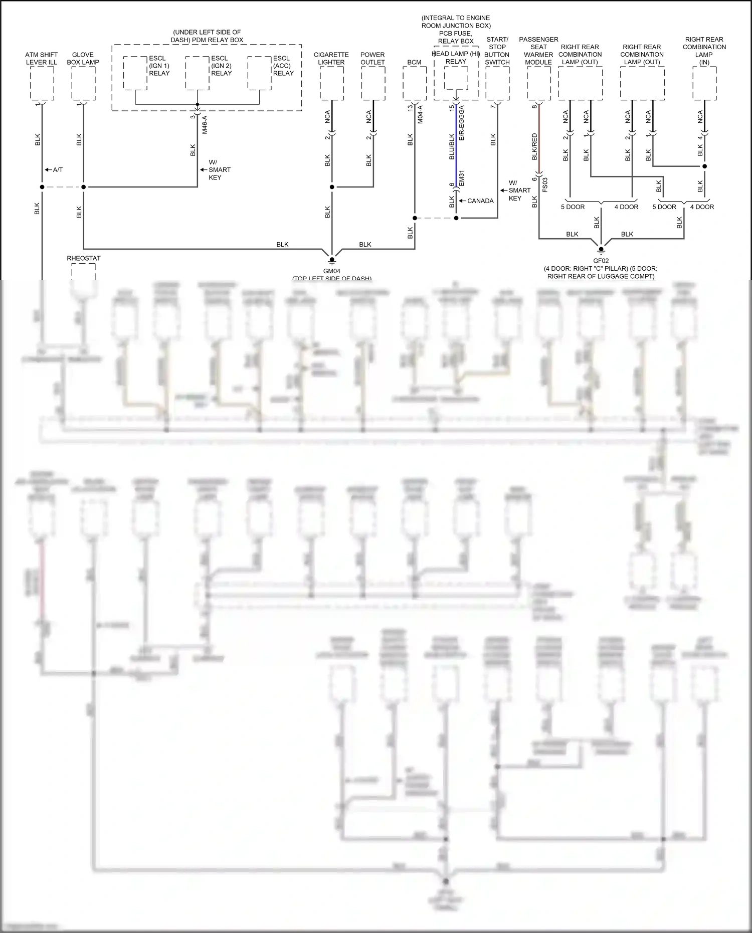 Wiring diagram eco switch for Kia Rio III facelift (2015-2017) (2 of 6)