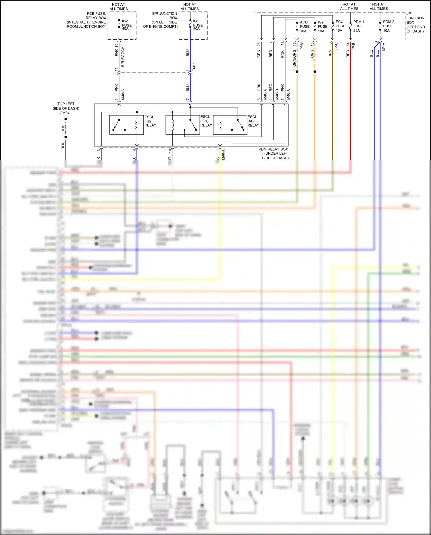 Wiring diagram ecu fuse for Kia Rio III facelift (2015-2017) (4 of 8)