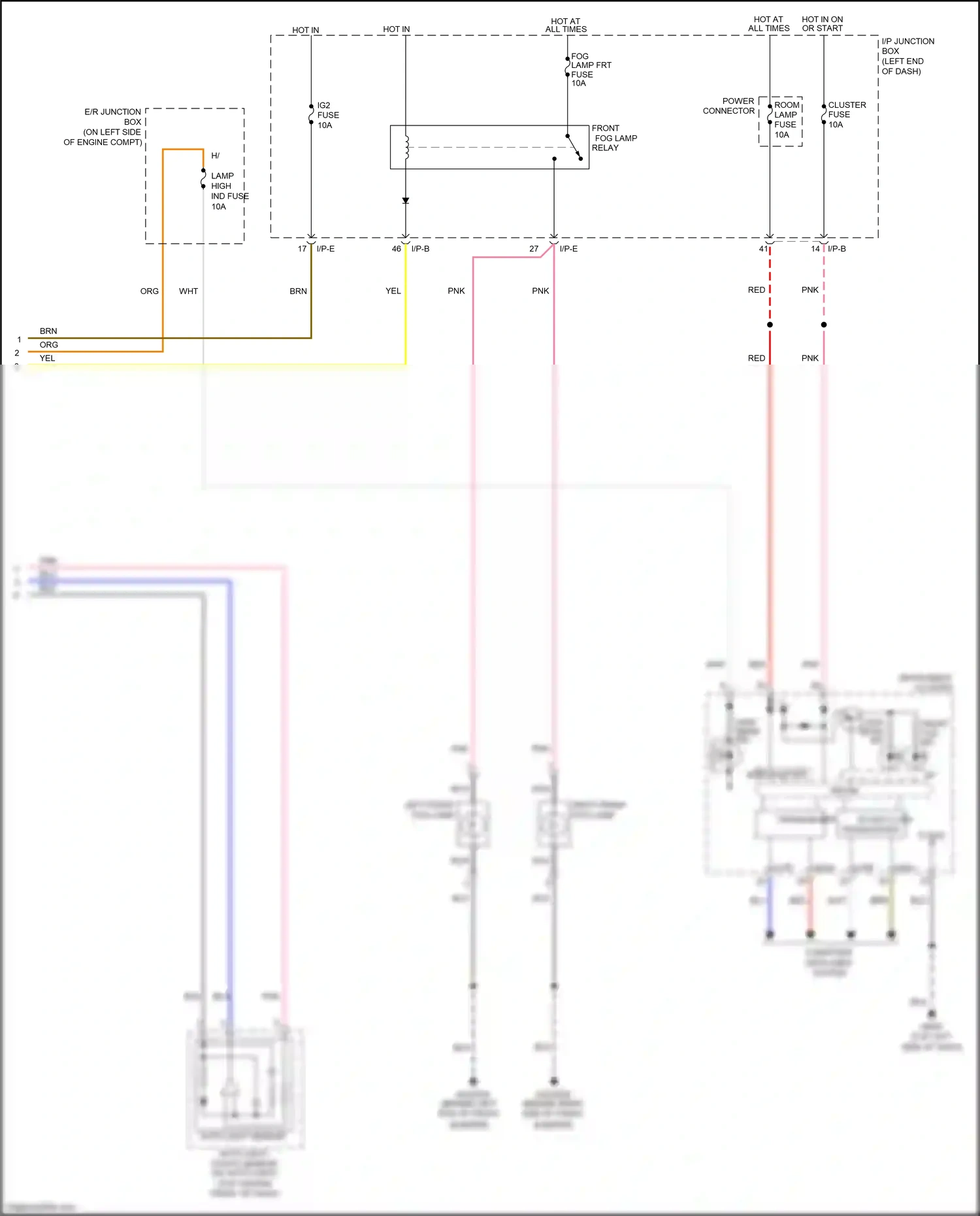 Wiring diagram low beam ind for Kia Rio III facelift (2015-2017) (1 of 4)