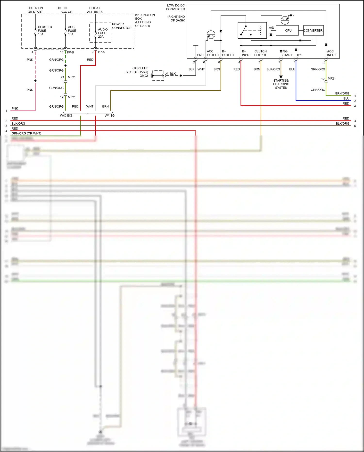 Wiring diagram mic + mic - for Kia Rio III facelift (2015-2017) (1 of 4)
