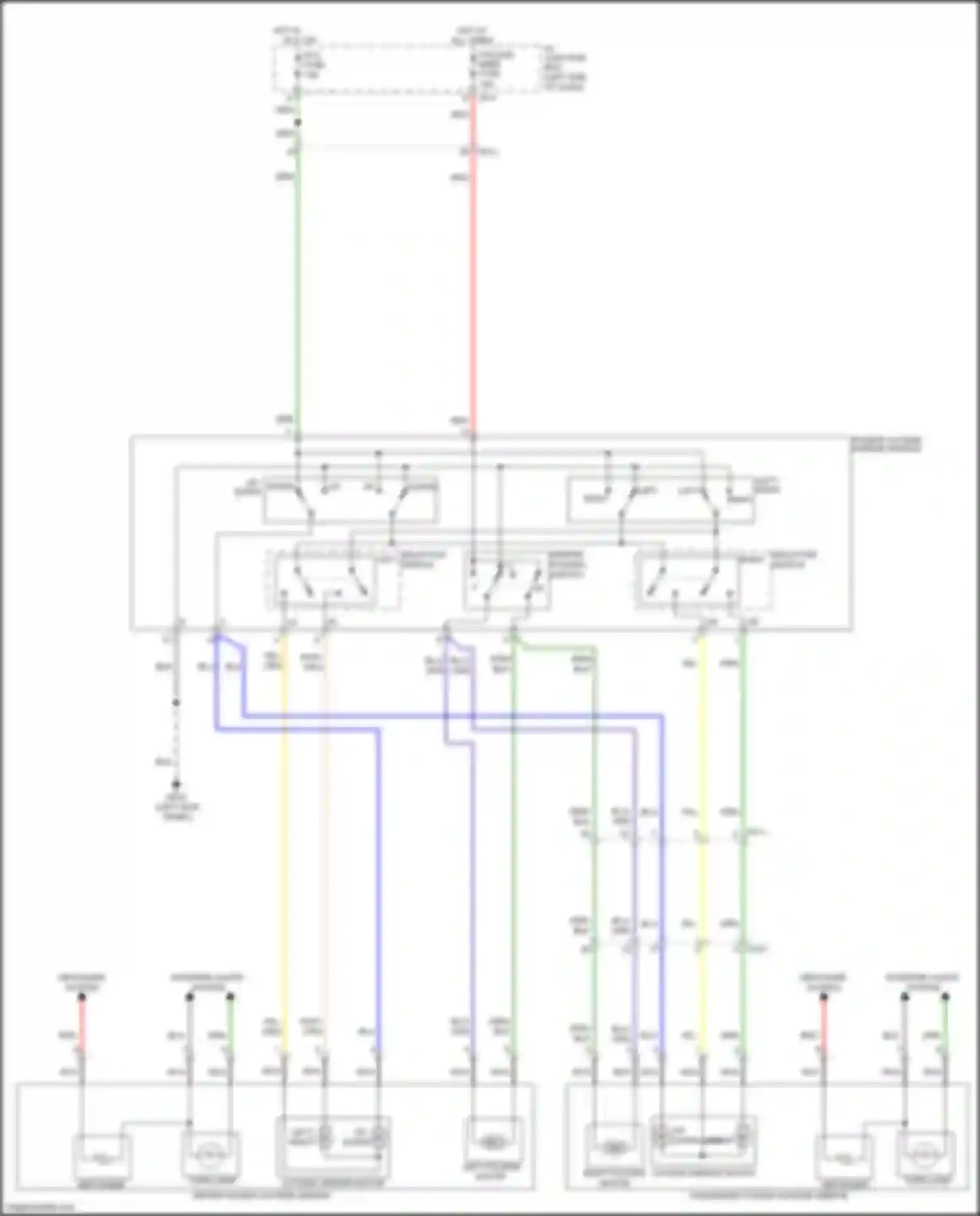 Wiring diagram mirror folding switch for Kia Rio III facelift (2015-2017) (1 of 1)