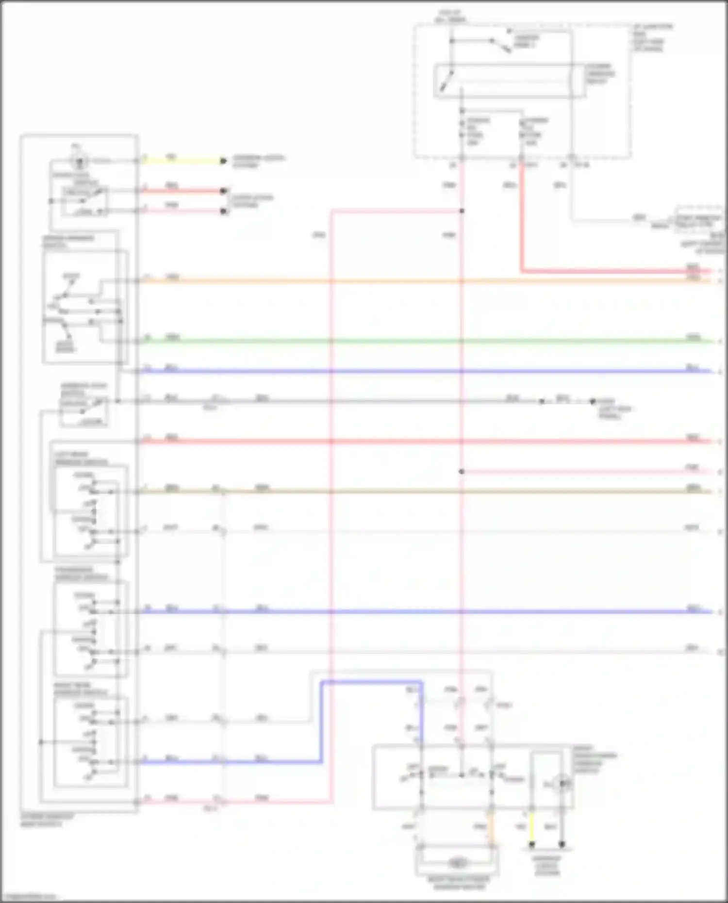 Wiring diagram power window relay for Kia Rio III facelift (2015-2017) (2 of 3)