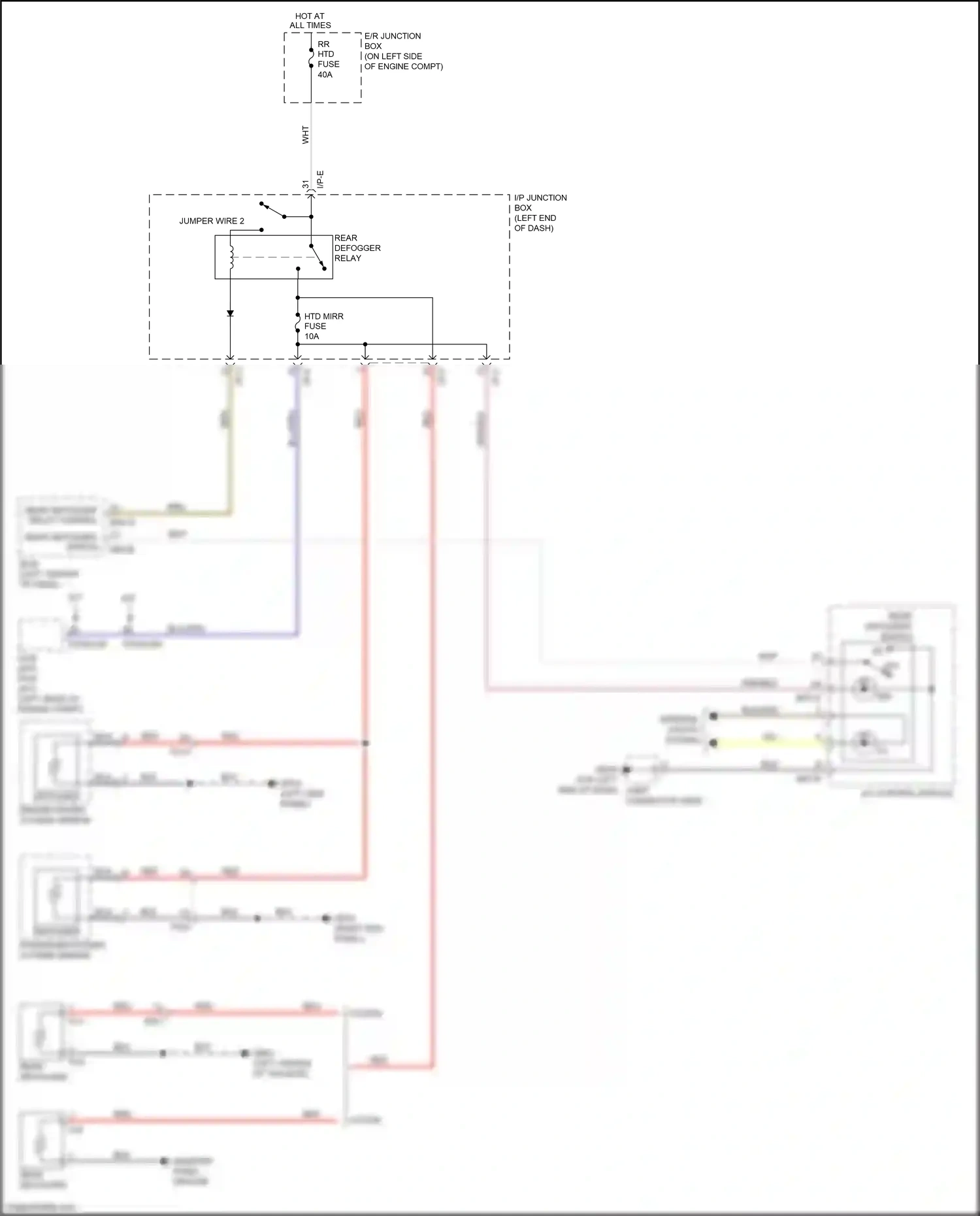 Wiring diagram rear defogger for Kia Rio III facelift (2015-2017) (2 of 3)