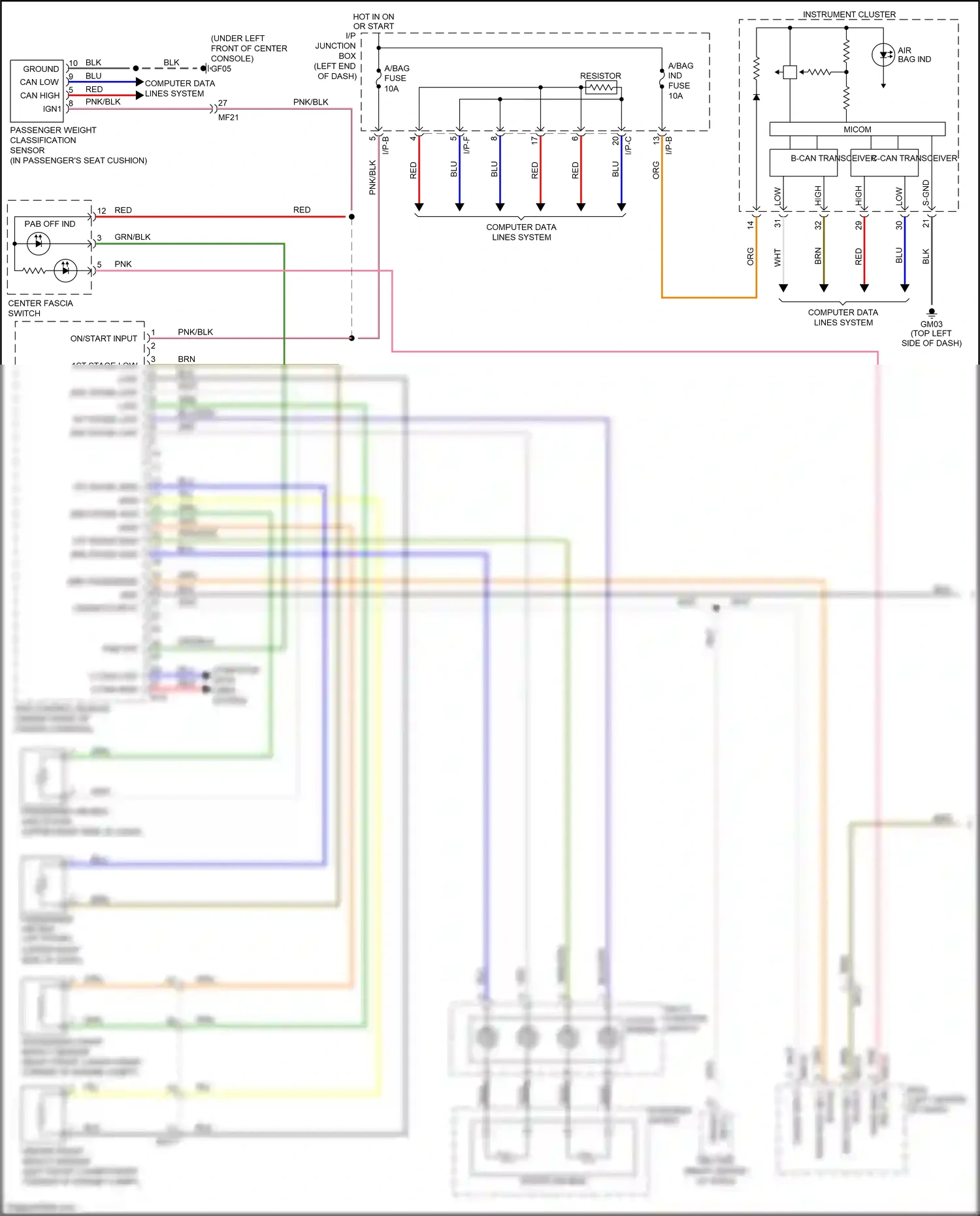 Wiring diagram sbr passenger for Kia Rio III facelift (2015-2017) (1 of 1)