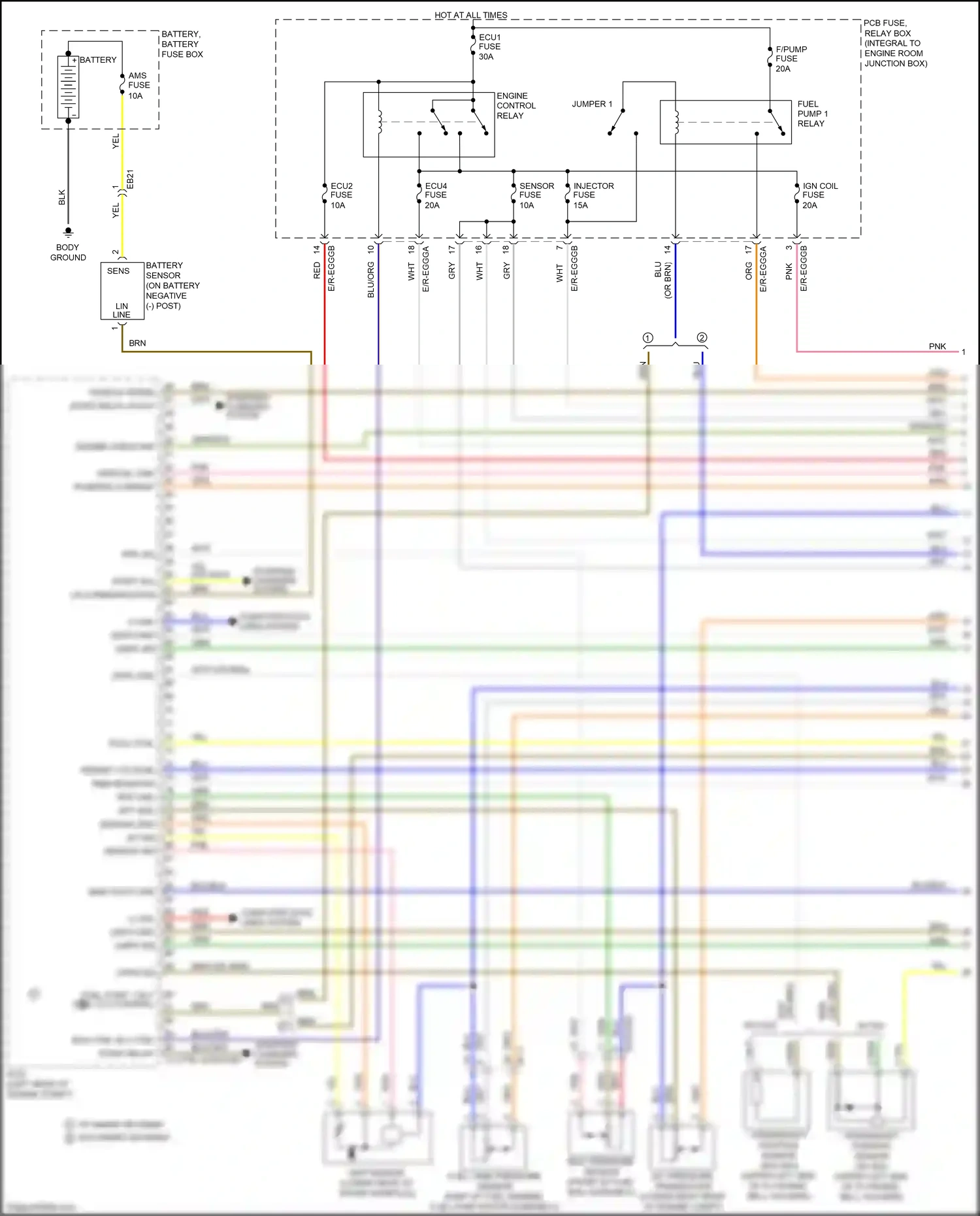Wiring diagram starting/ charging system for Kia Rio III facelift (2015-2017) (10 of 11)