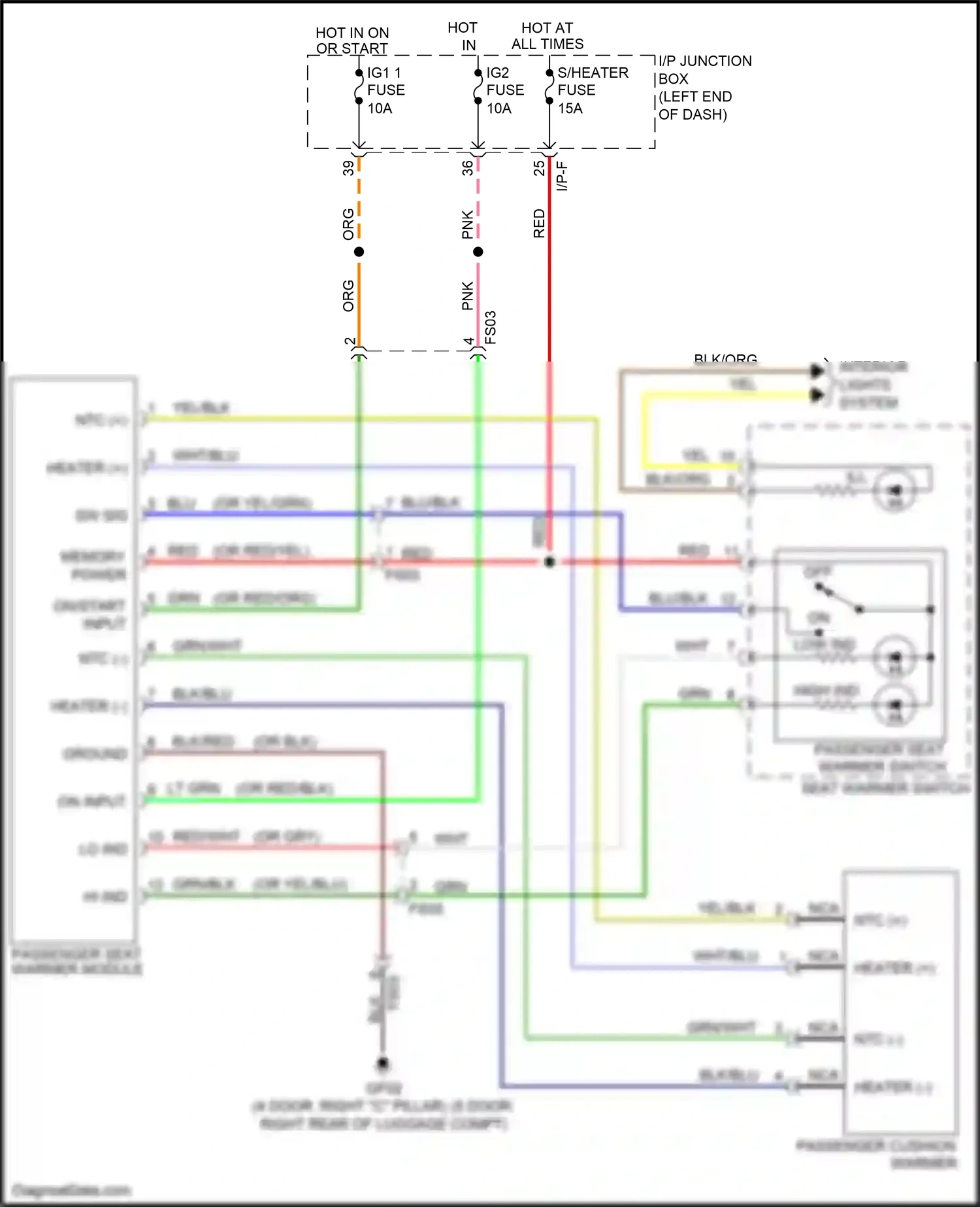 Wiring diagram wht/blu for Kia Rio III facelift (2015-2017) (1 of 2)