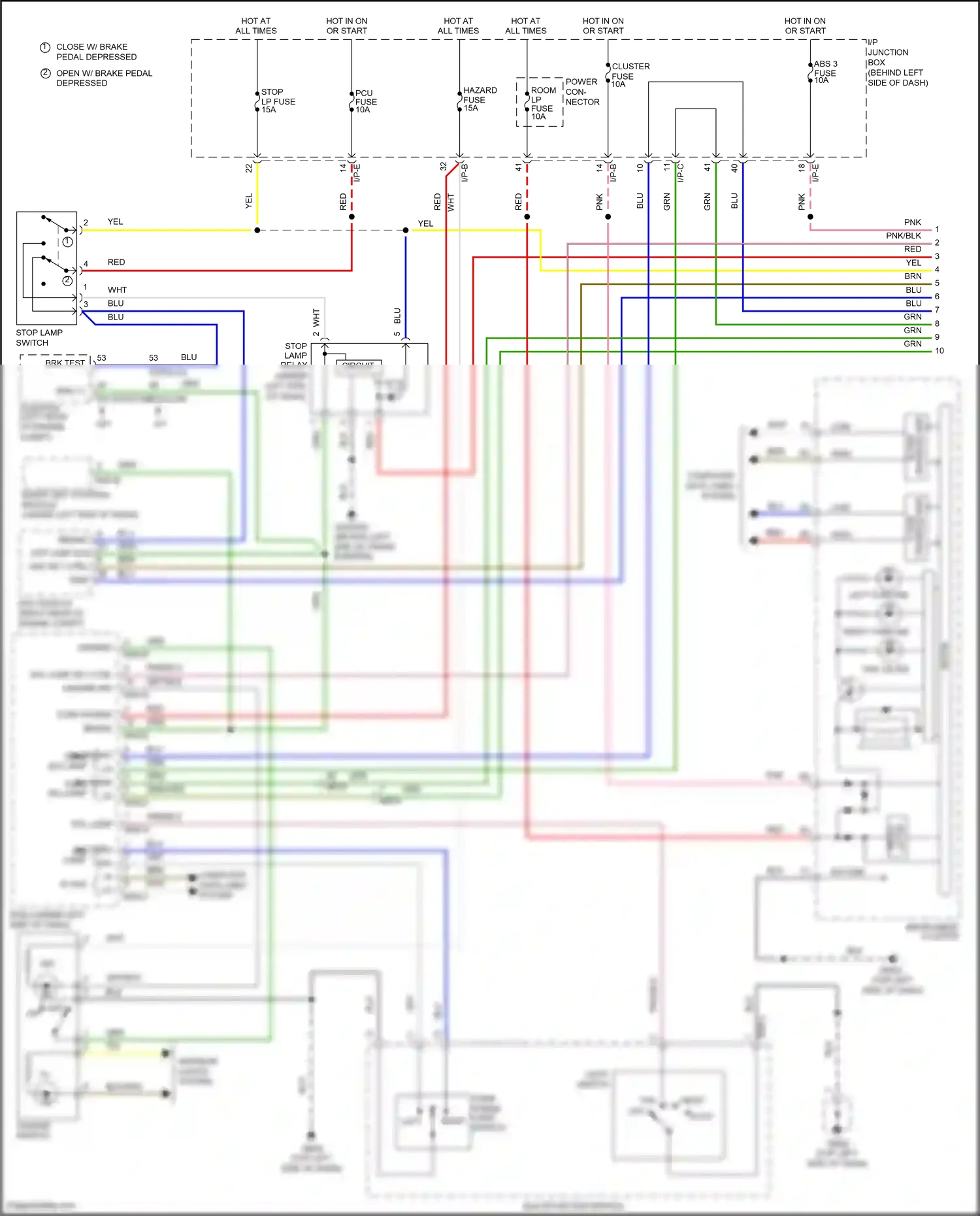 Wiring diagram hazard ind for Kia Rio III (2011-2015) (2 of 3)