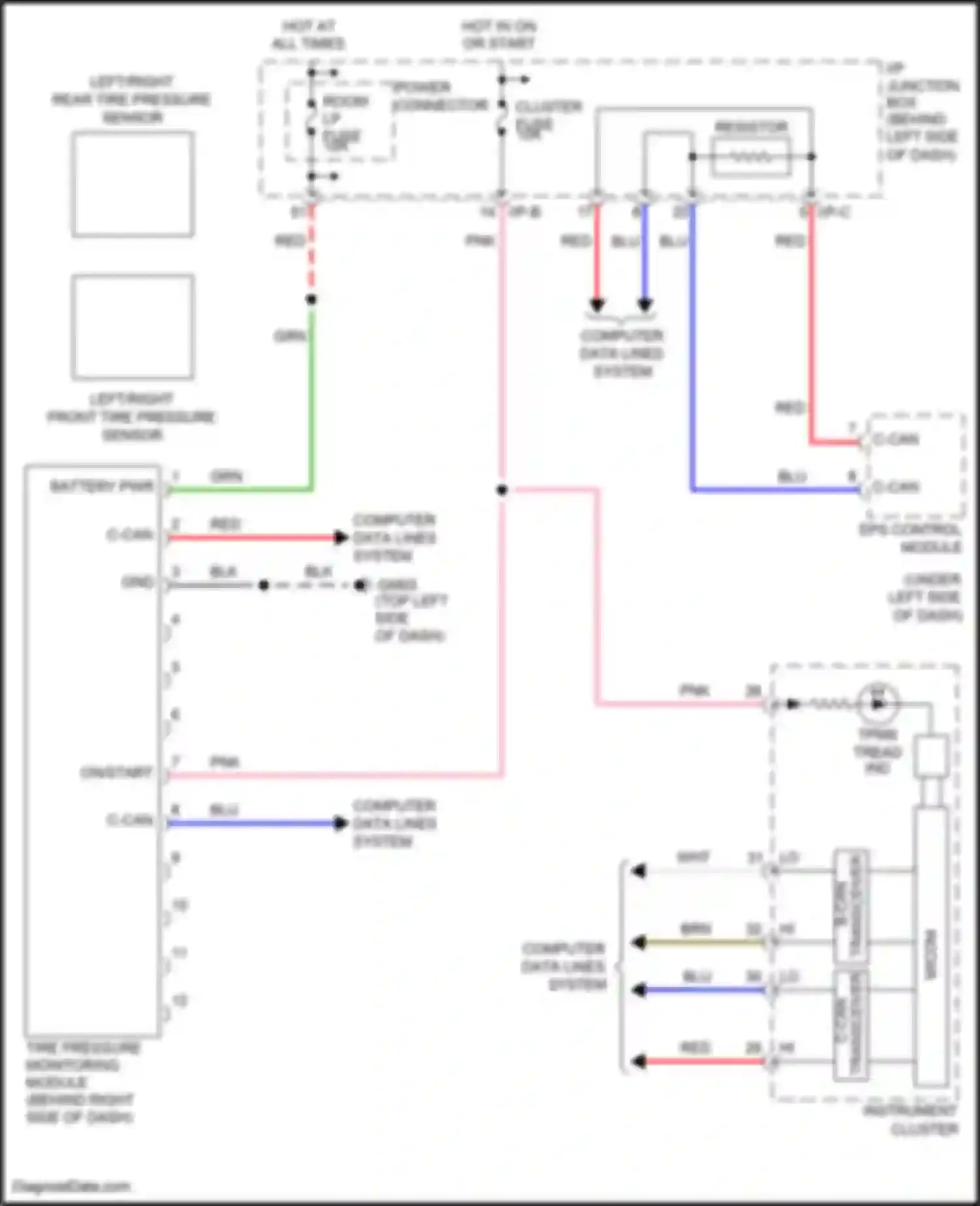 Wiring diagram instrument cluster for Kia Rio III (2011-2015) (28 of 38)