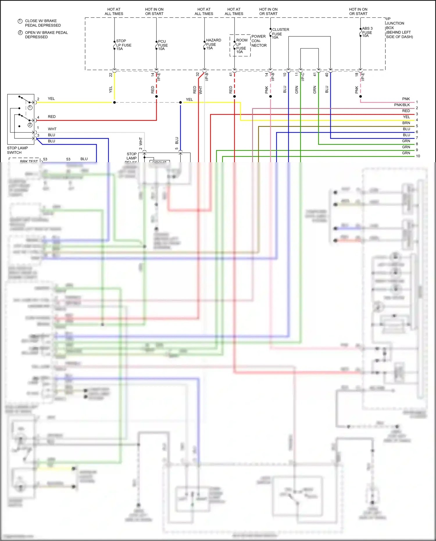 Wiring diagram interior lights for Kia Rio III (2011-2015) (1 of 3)