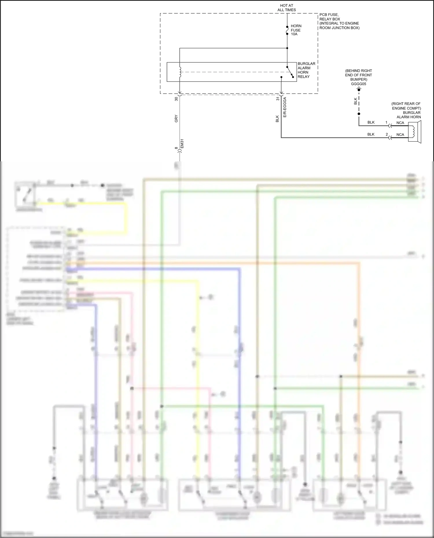 Wiring diagram key lock for Kia Rio III (2011-2015) (1 of 2)